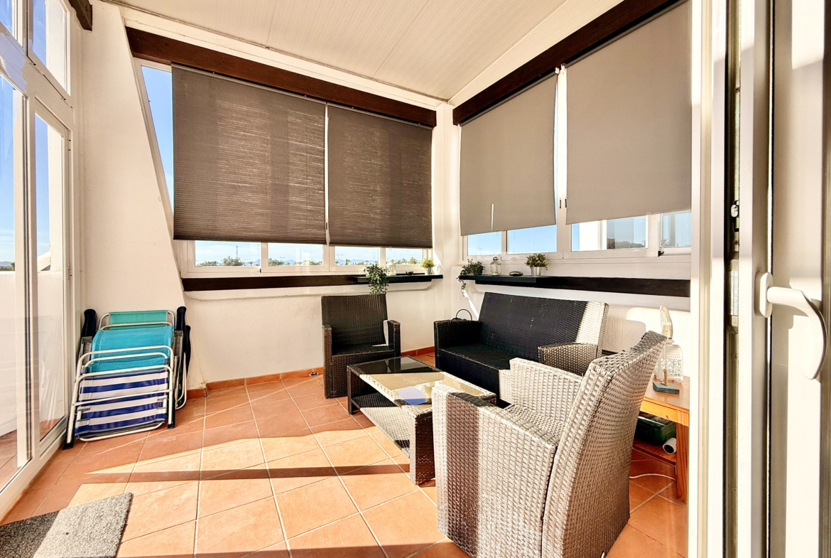 Albor apartment for sale, South-facing terrace with golf course views at Mar Menor Golf Resort