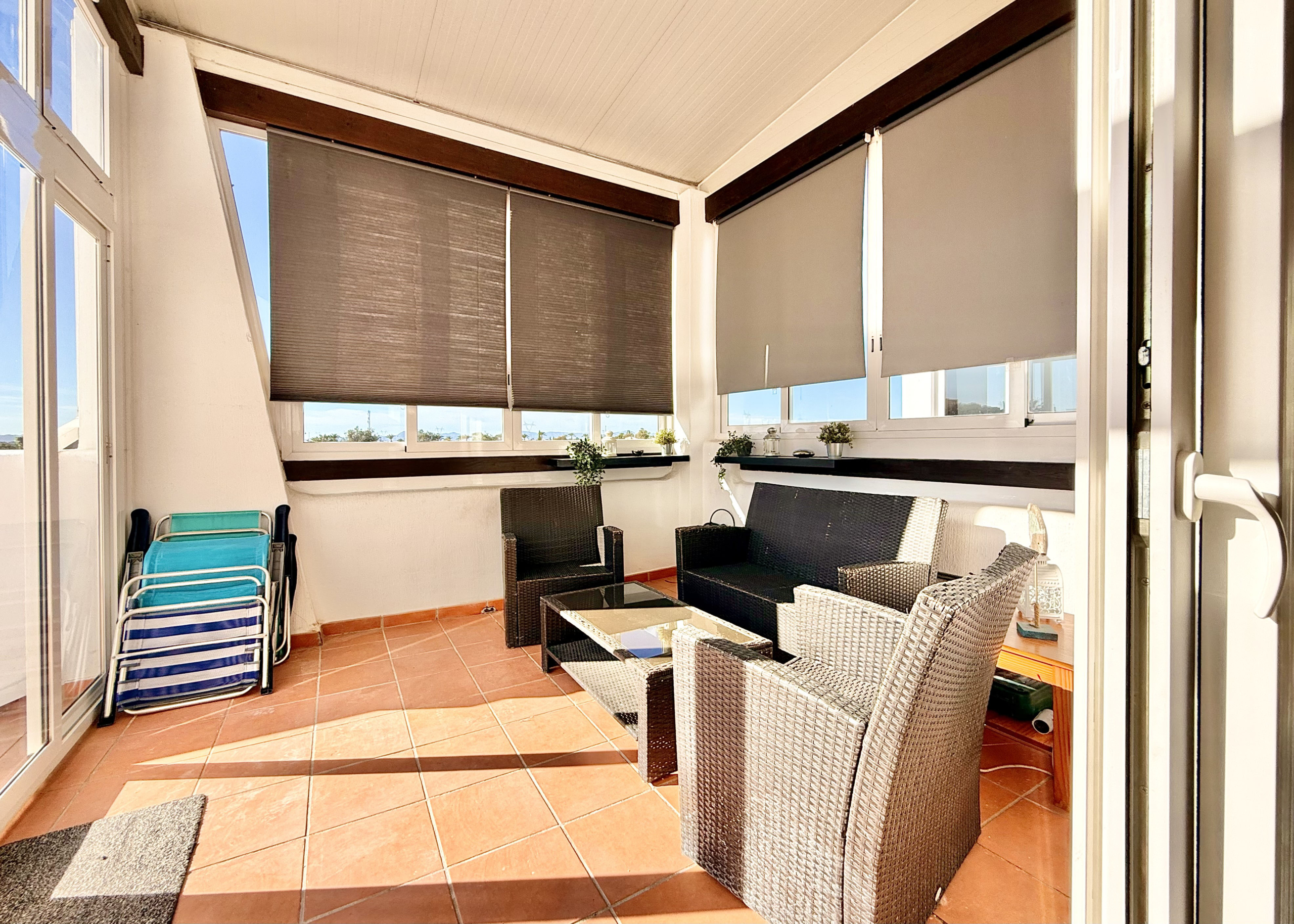 Albor apartment for sale, South-facing terrace with golf course views at Mar Menor Golf Resort