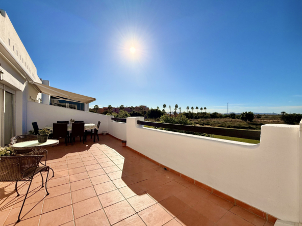Albor apartment for sale, South-facing terrace with golf course views at Mar Menor Golf Resort