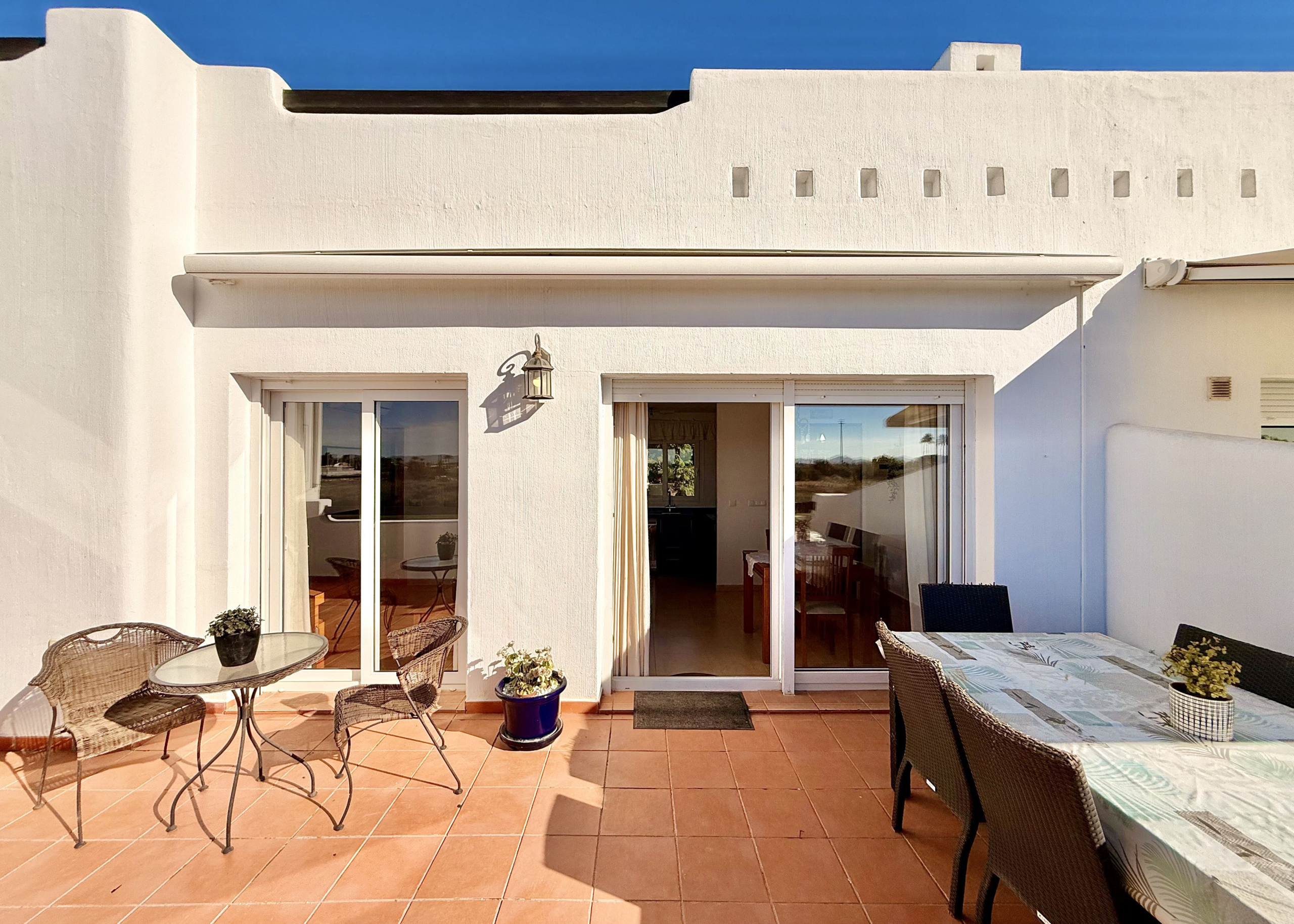 Albor apartment for sale, South-facing terrace with golf course views at Mar Menor Golf Resort