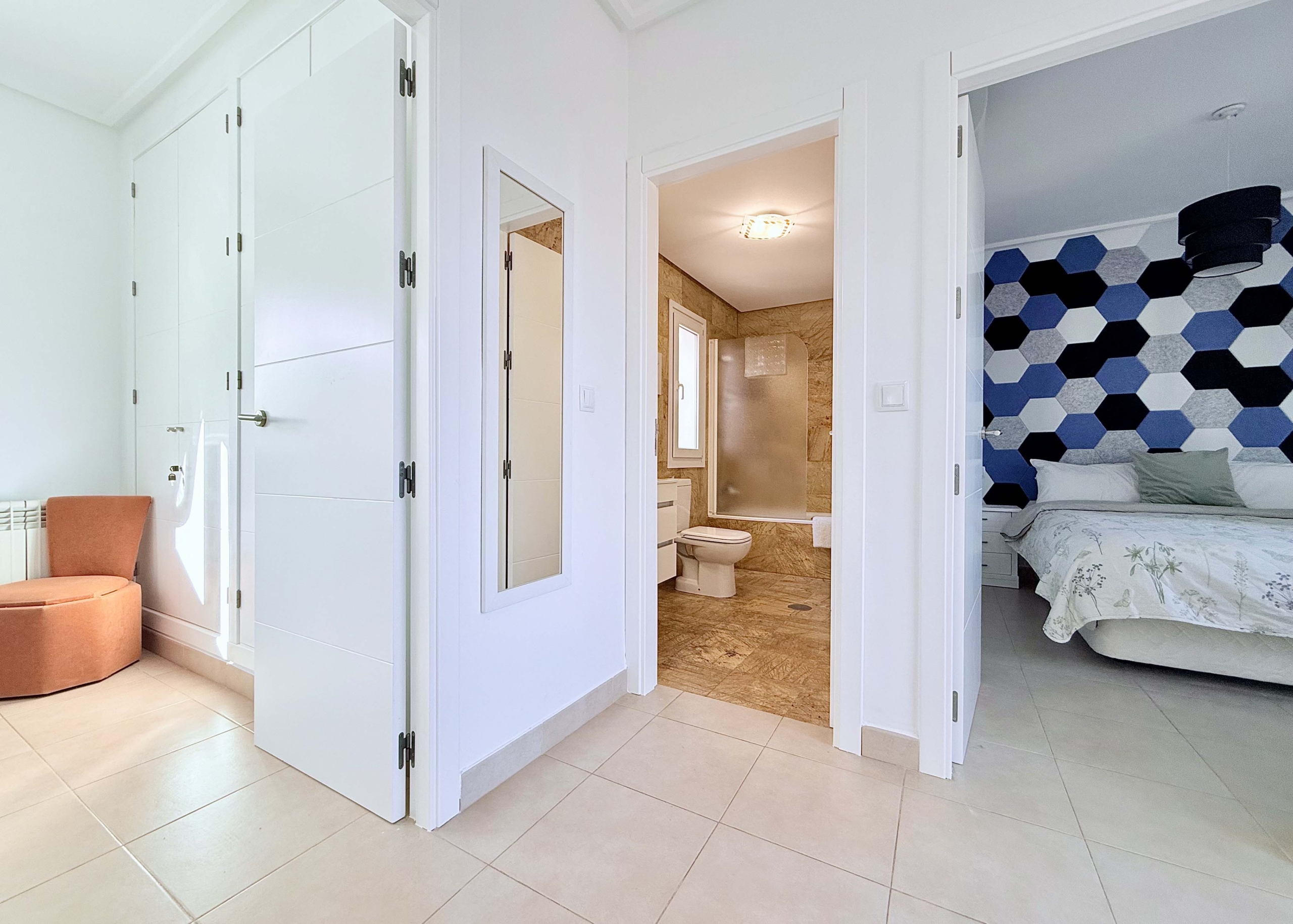 Modernised bathrooms at the Isla Grosa villa on Mar Menor Golf Resort.