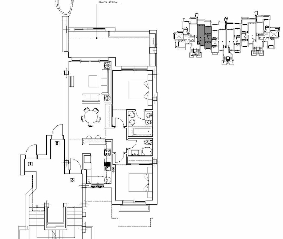 2-Bed Elegant Apartment floor plan of the 2-bedroom apartment for sale at Mar Menor Golf Resort, listed by Levante Properties.