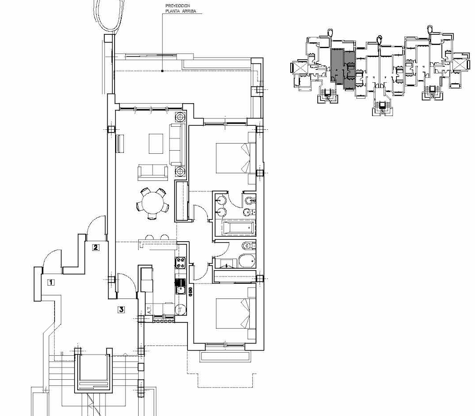 2-Bed Elegant Apartment floor plan of the 2-bedroom apartment for sale at Mar Menor Golf Resort, listed by Levante Properties.