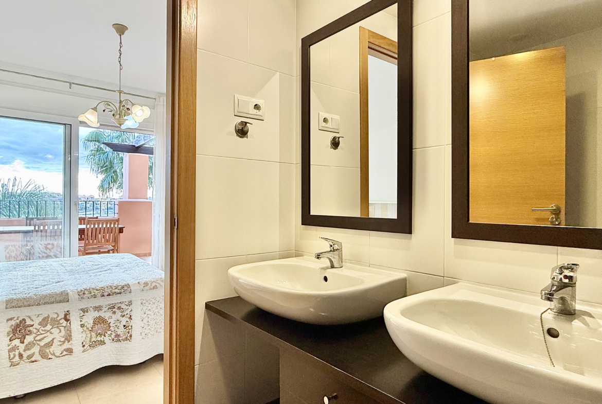 En-suite bathroom in a 2-Bed South Facing Apartment at Mar Menor Golf Resort by Levante Properties
