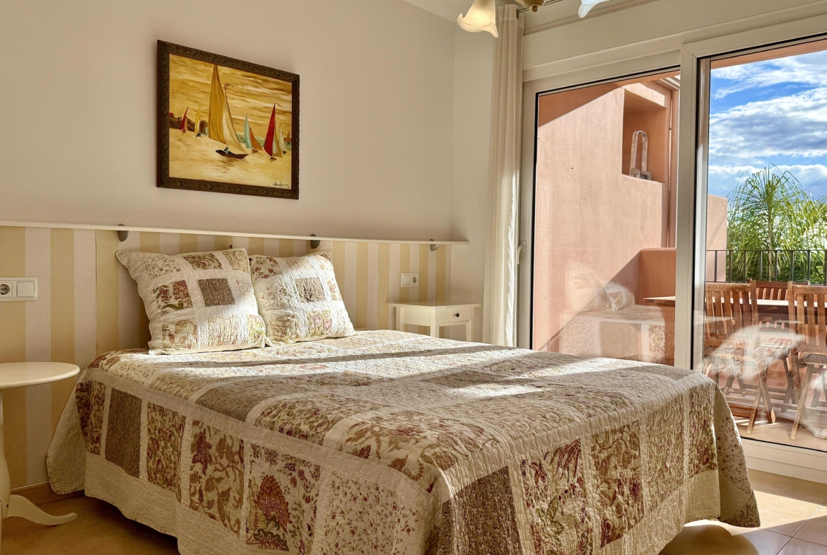 Master bedroom in a 2-Bed South Facing Apartment at Mar Menor Golf Resort by Levante Properties