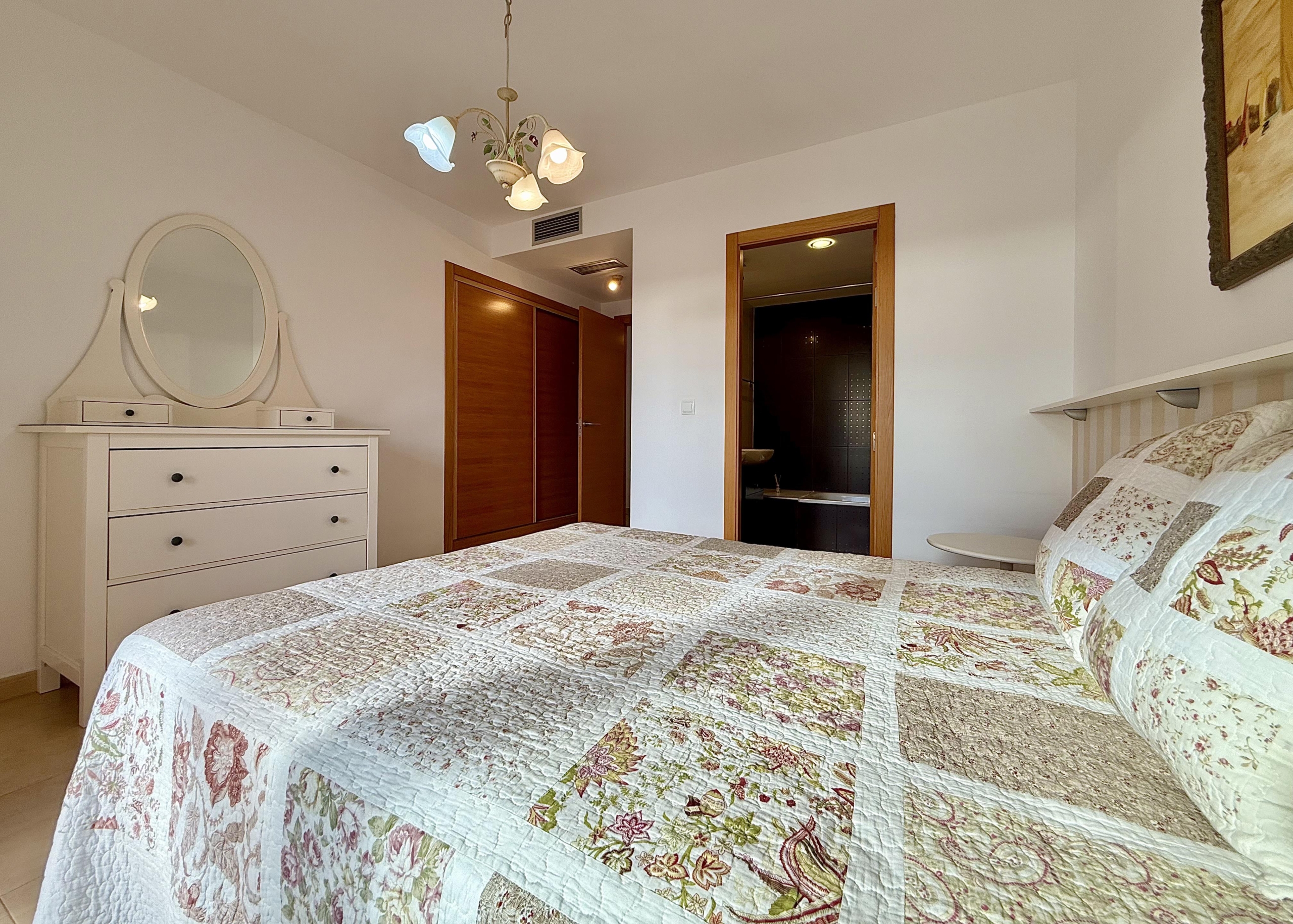 Master bedroom in a 2-Bed South Facing Apartment at Mar Menor Golf Resort by Levante Properties