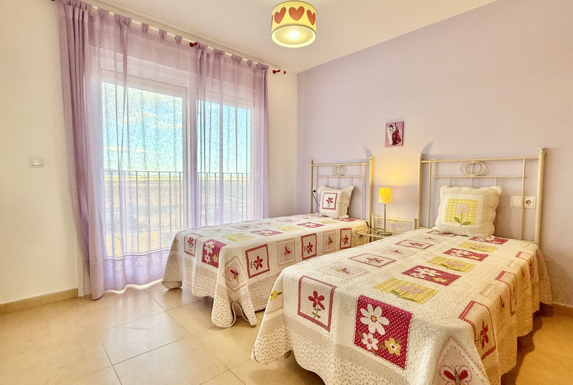 Second bedroom in a 2-Bed South Facing Apartment at Mar Menor Golf Resort by Levante Properties