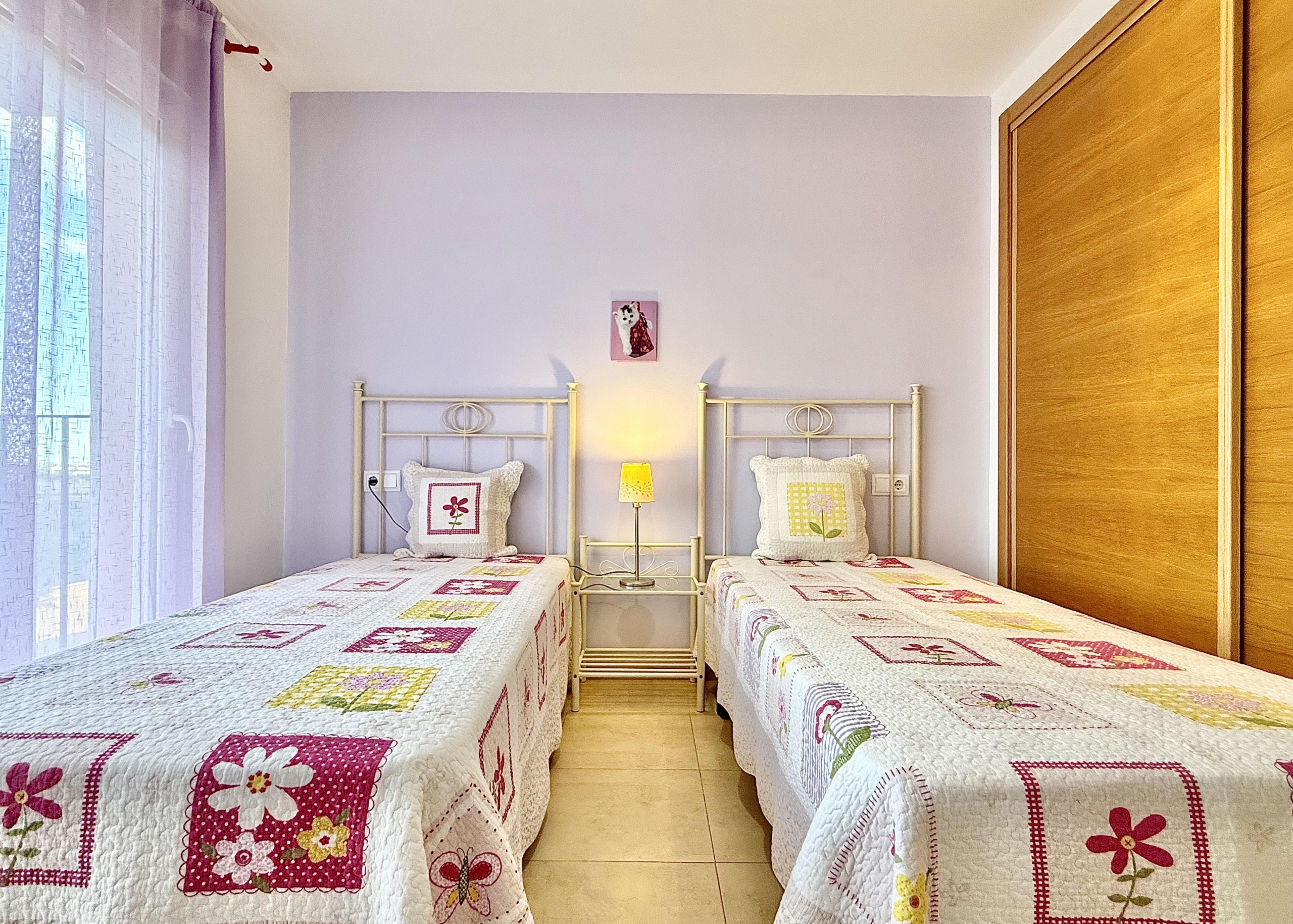 Second bedroom in a 2-Bed South Facing Apartment at Mar Menor Golf Resort by Levante Properties