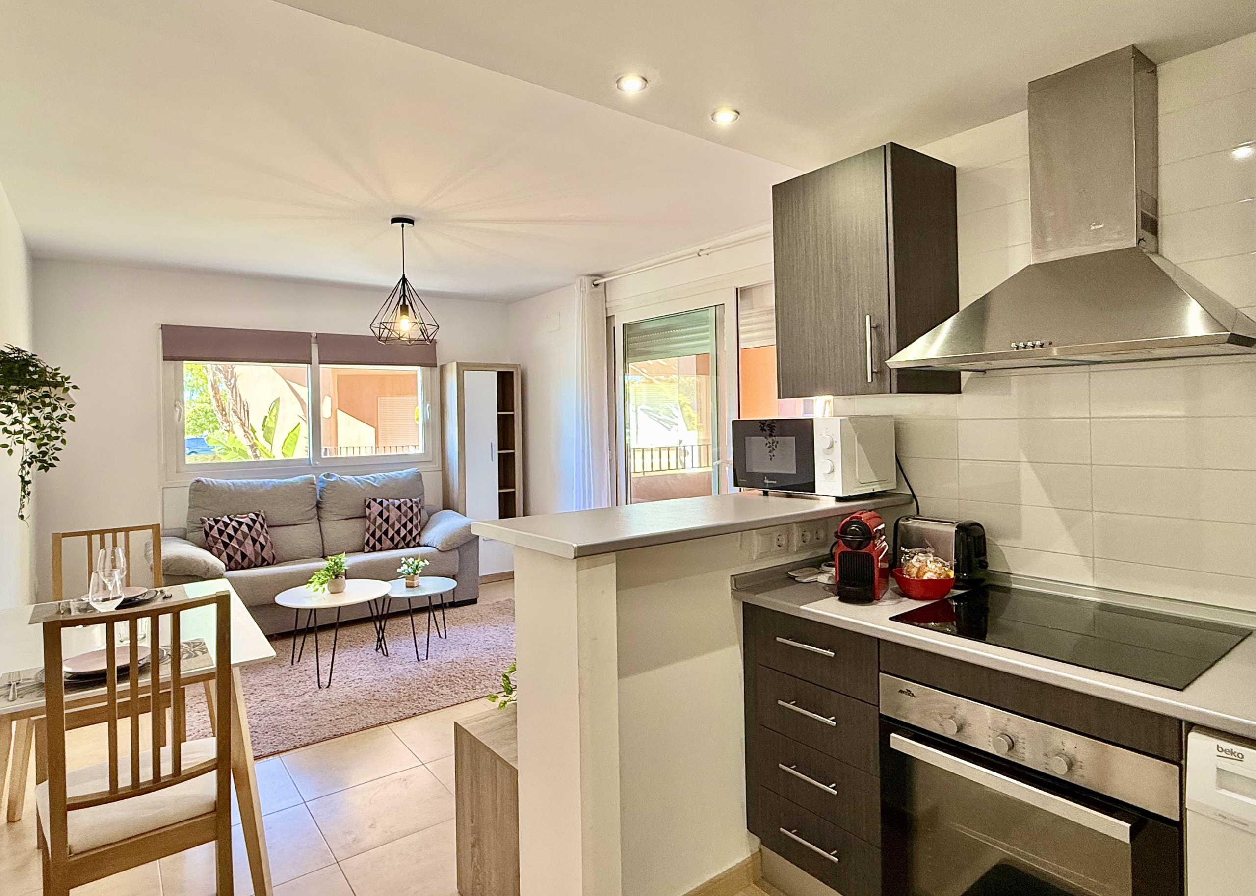 Lovely 1 Bedroom Apartment featuring a modern open-plan kitchen at Mar Menor Golf Resort