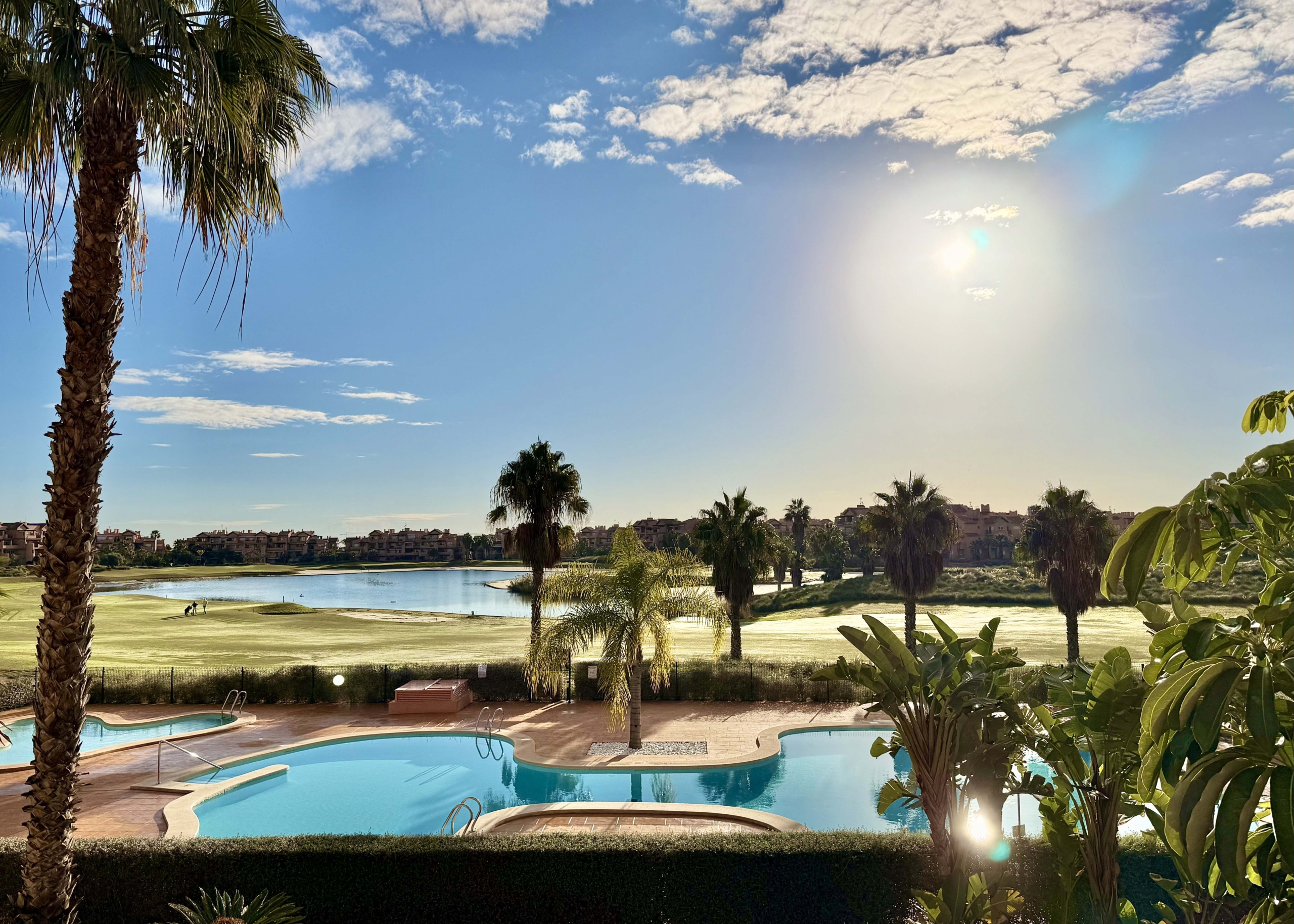 Golf course, pool and lake views from Mar Menor Golf Resort apartment by Levante Properties
