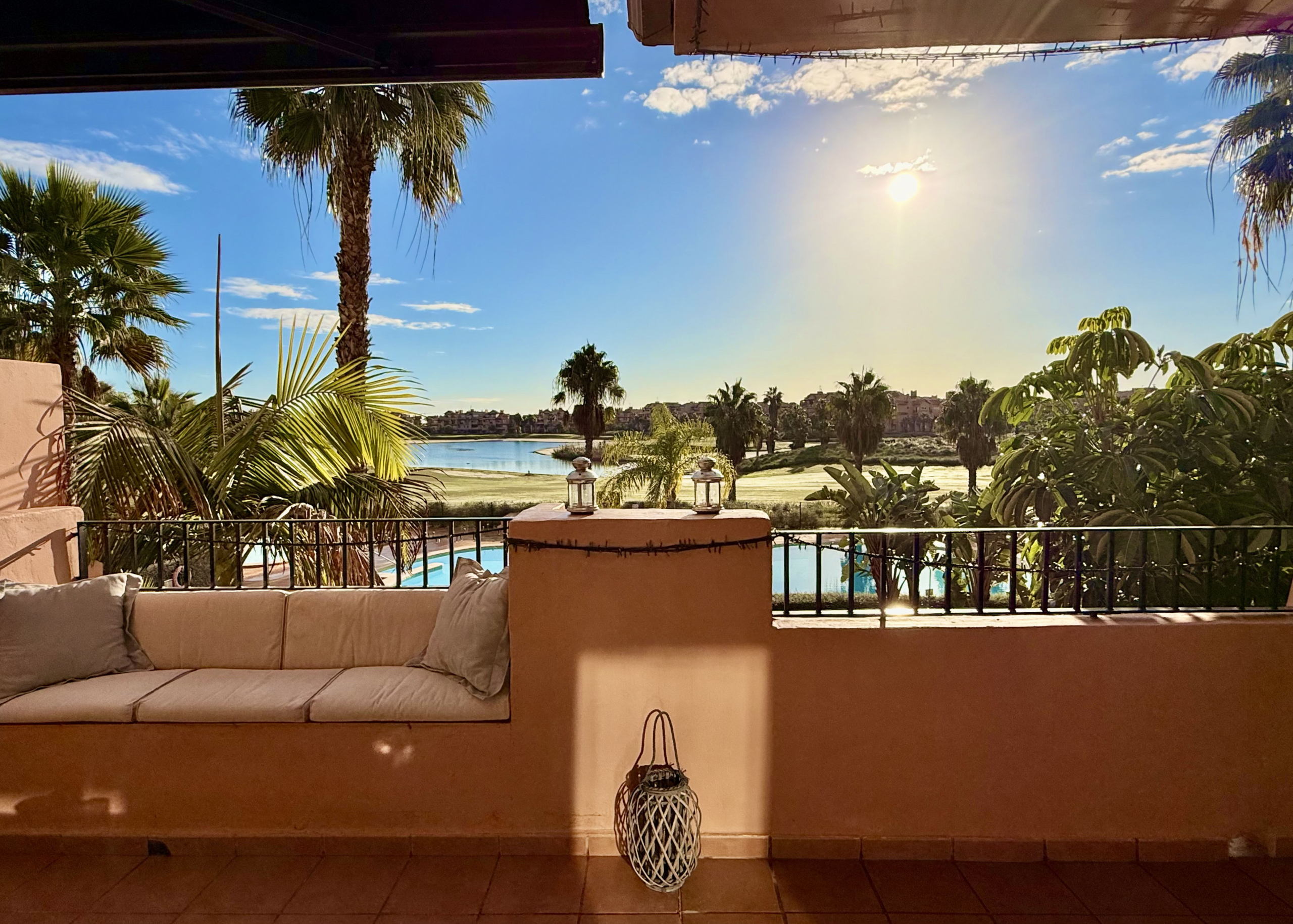 Golf course, pool and lake views from Mar Menor Golf Resort apartment by Levante Properties