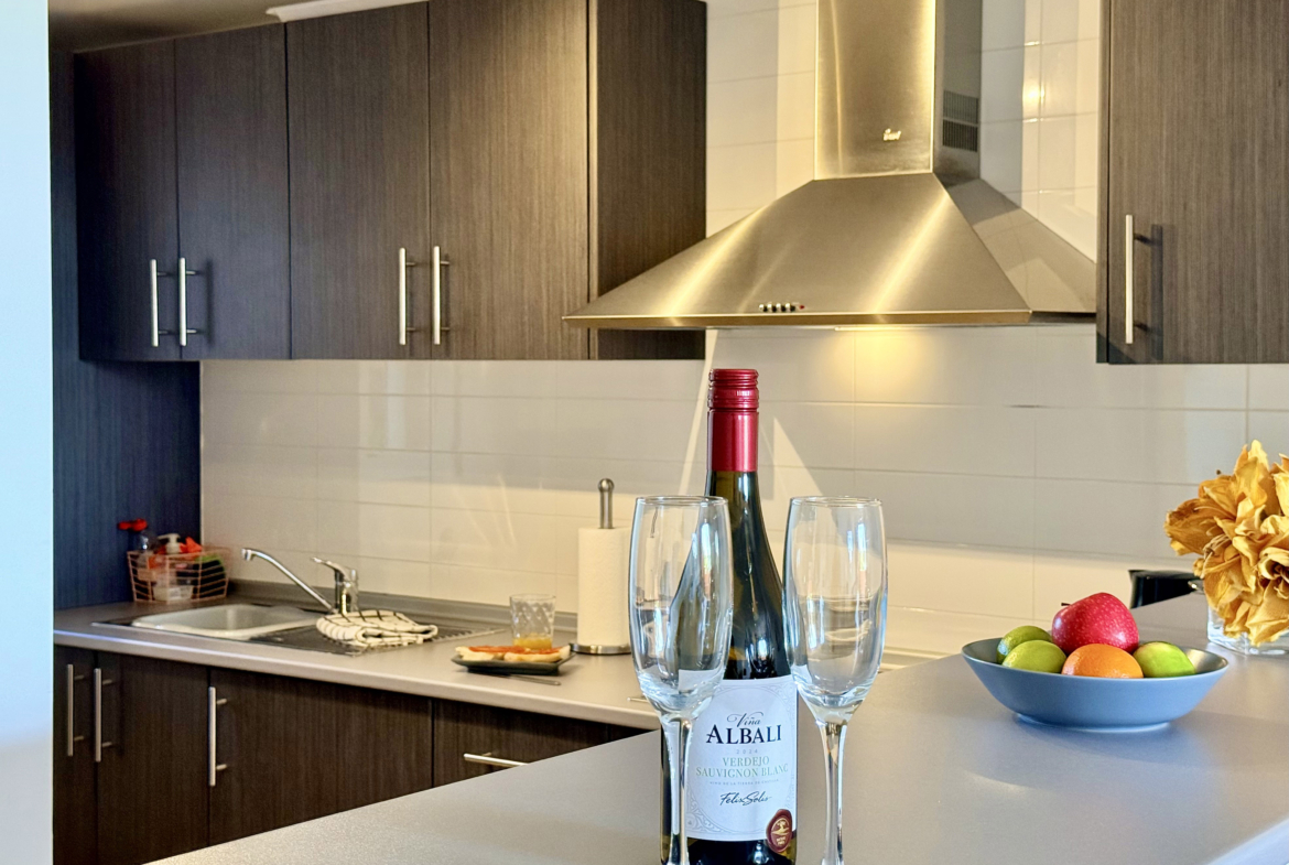 Open plan kitchen in Mar Menor Golf Resort apartment by Levante Properties