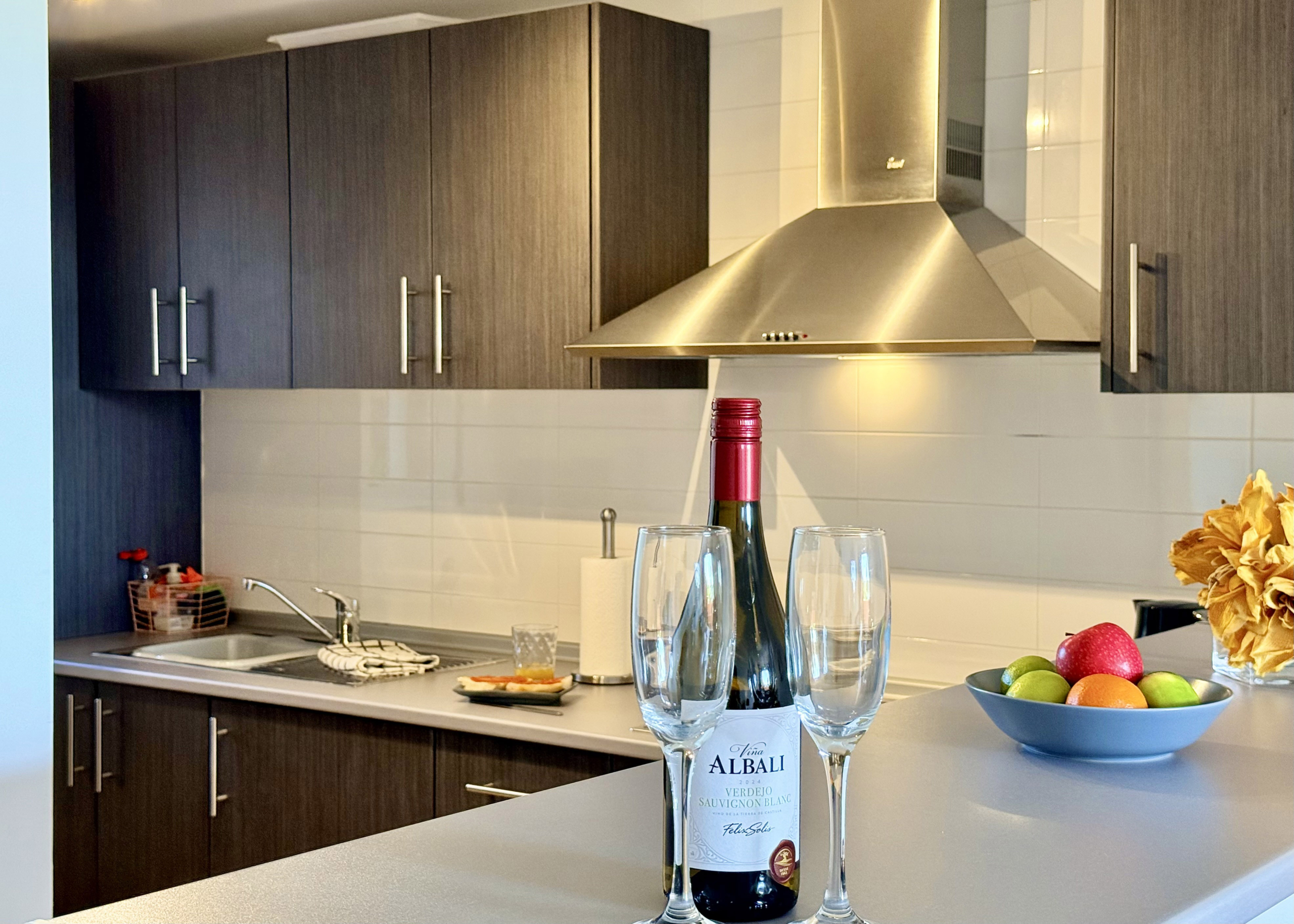 Open plan kitchen in Mar Menor Golf Resort apartment by Levante Properties