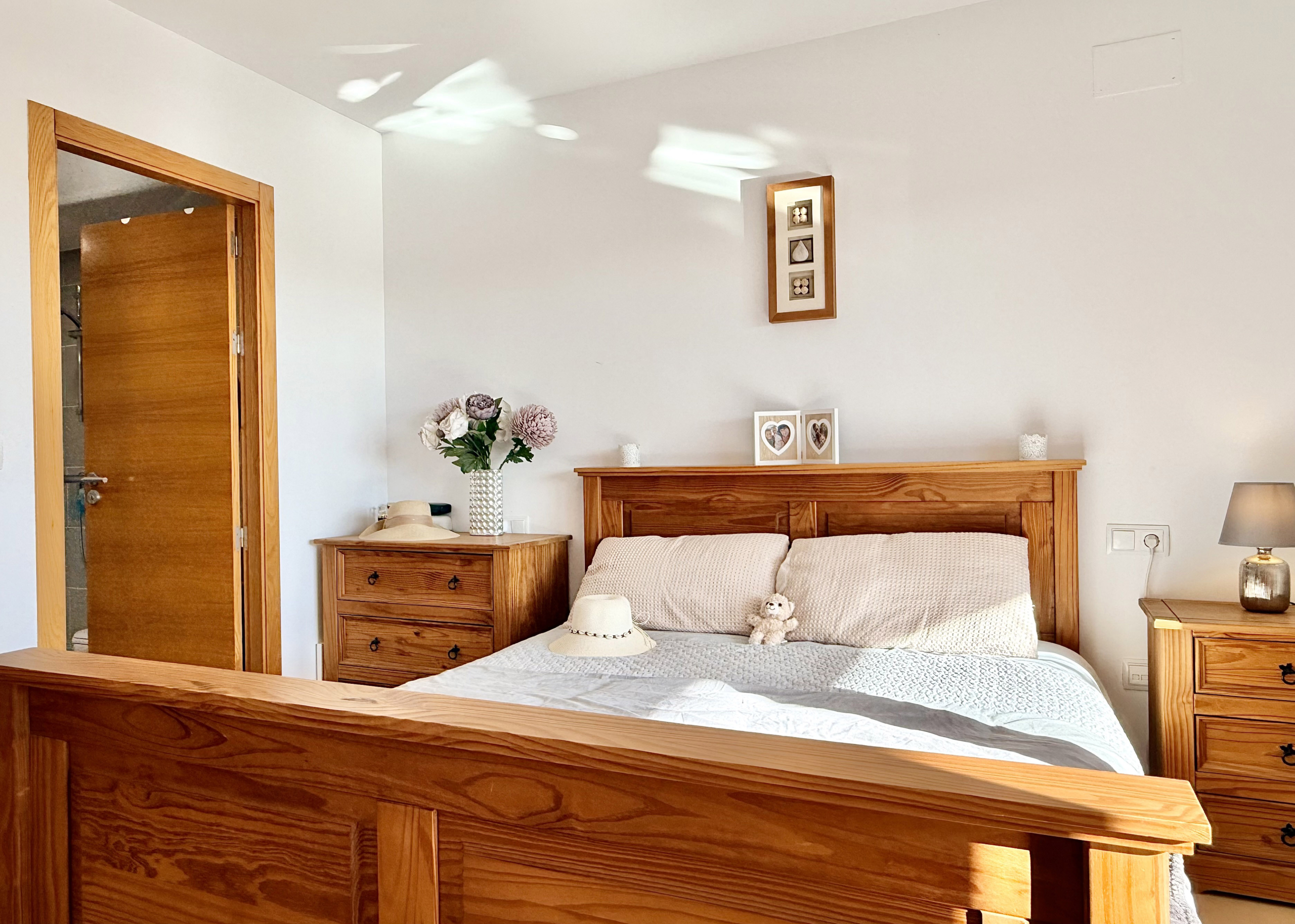 Master bedroom with terrace access at Mar Menor Golf Resort apartment by Levante Properties