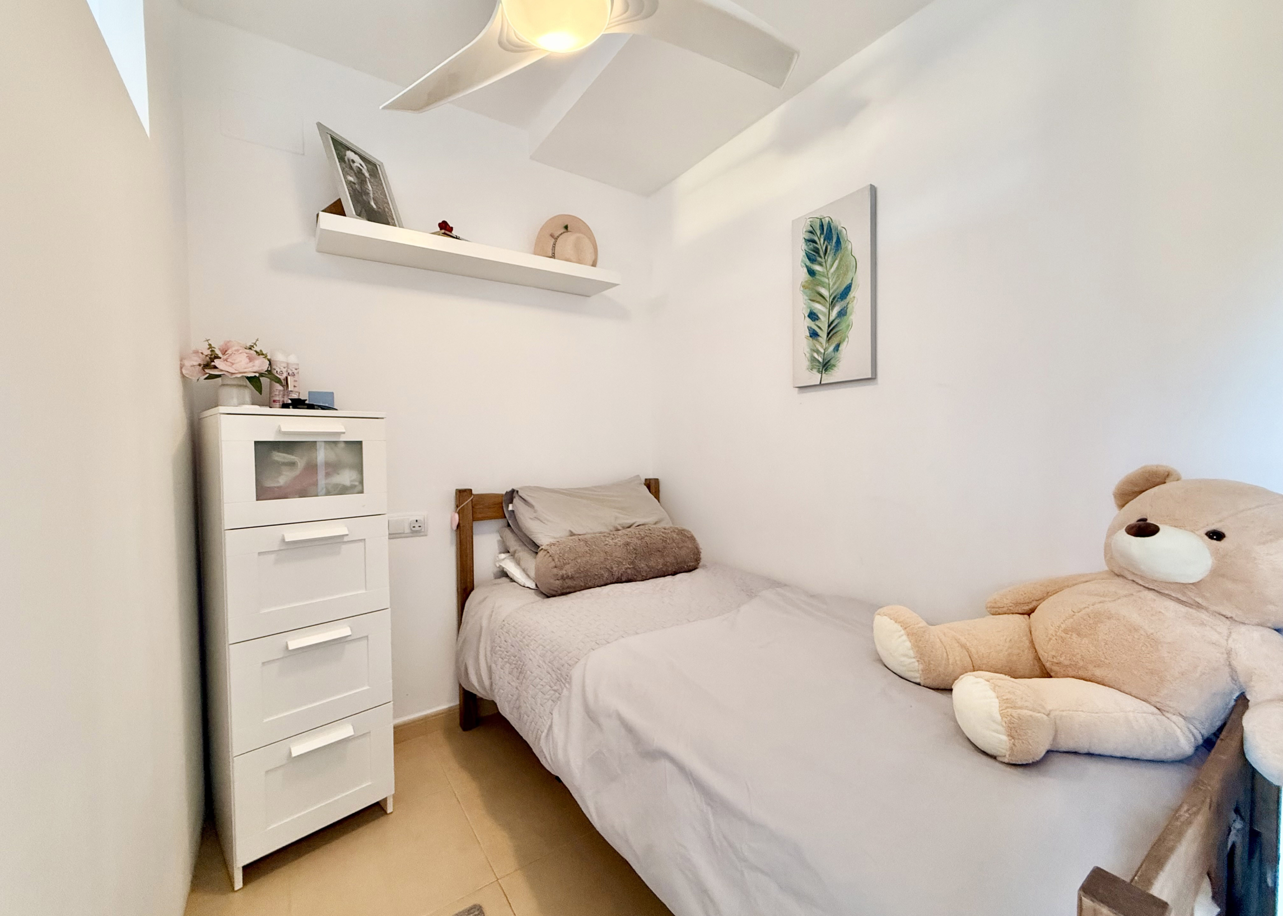 Second double bedroom with private terrace at Mar Menor Golf Resort apartment by Levante Properties