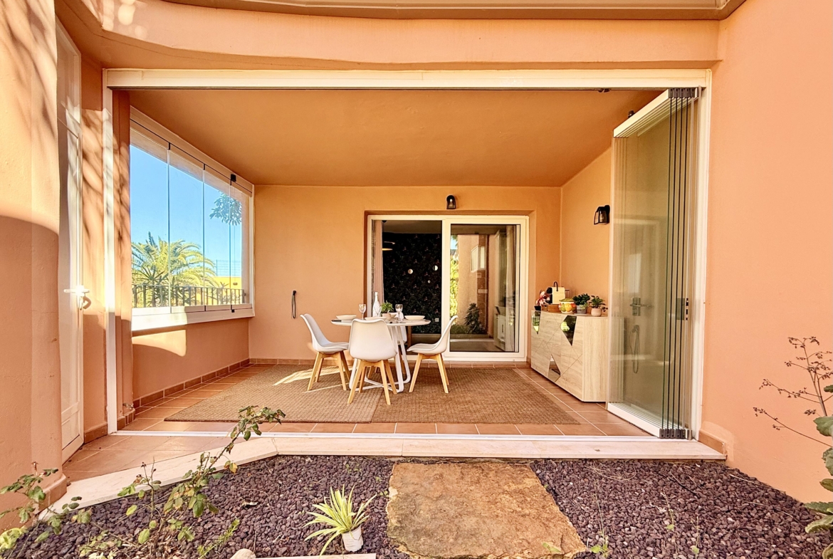 Modern 1 Bedroom Apartment with glass-curtained terrace on Mar Menor Golf Resort by Levante Properties
