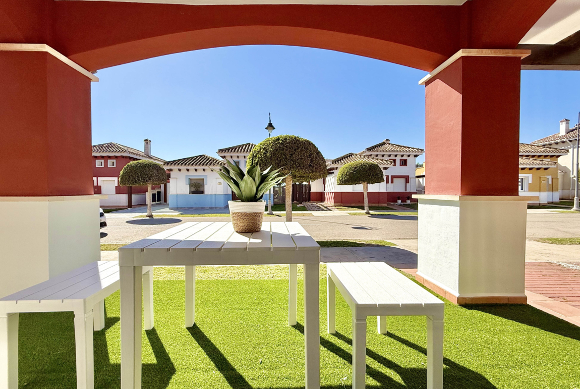 Front terrace of exclusive 4 bed villa for sale on Mar Menor Golf Resort – Levante Properties