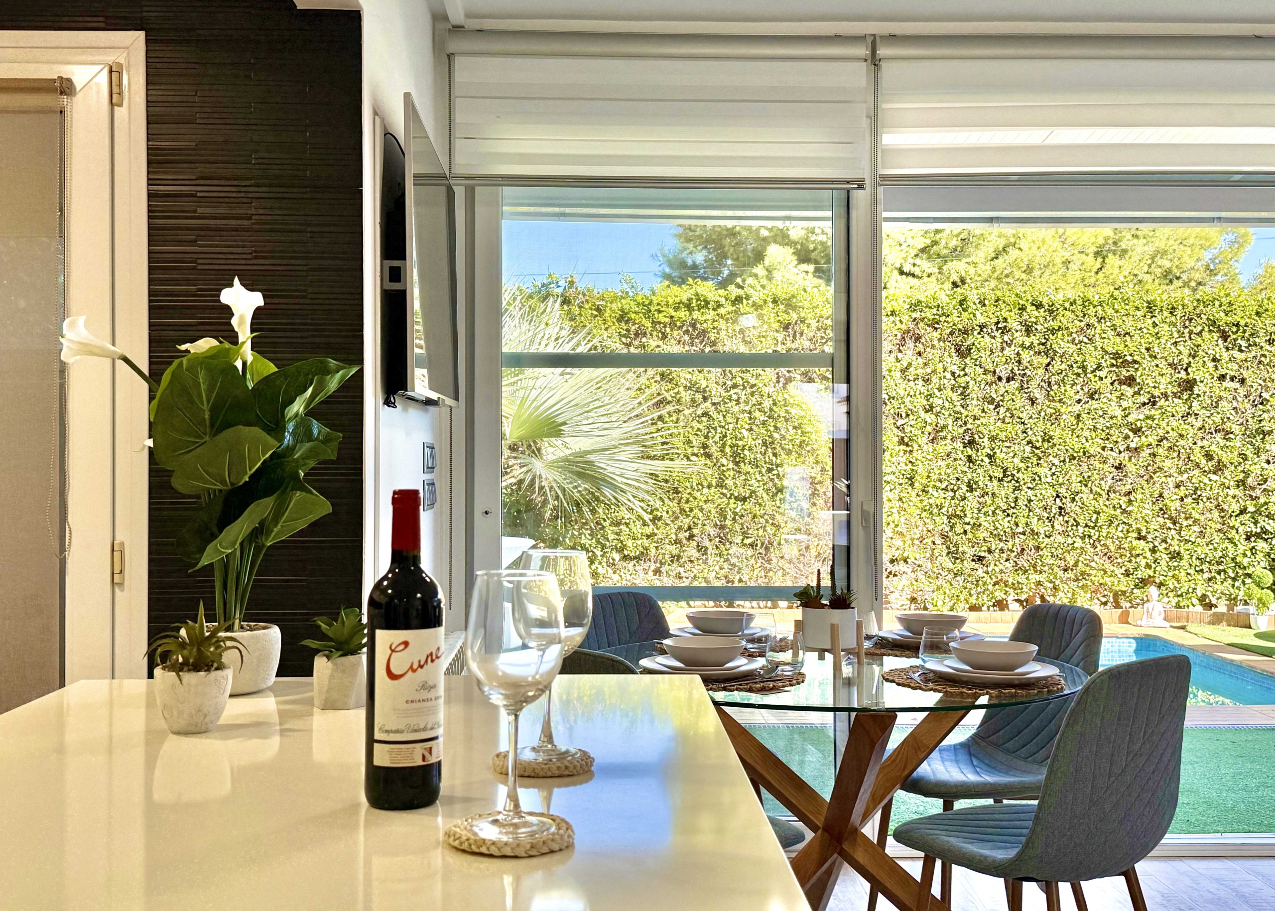 Open-plan kitchen with island in exclusive 4 bed villa for sale on Mar Menor Golf Resort – Levante Properties