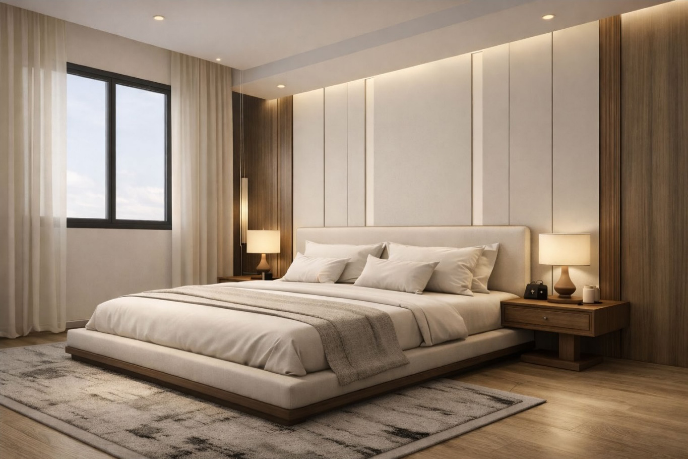 Luxury master bedroom with golf views at Mar Menor Golf Resort by Levante Properties
