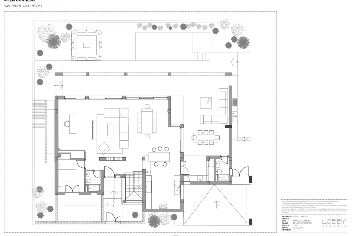 Detailed villa floor plans for luxury property at Mar Menor Golf Resort by Levante Properties