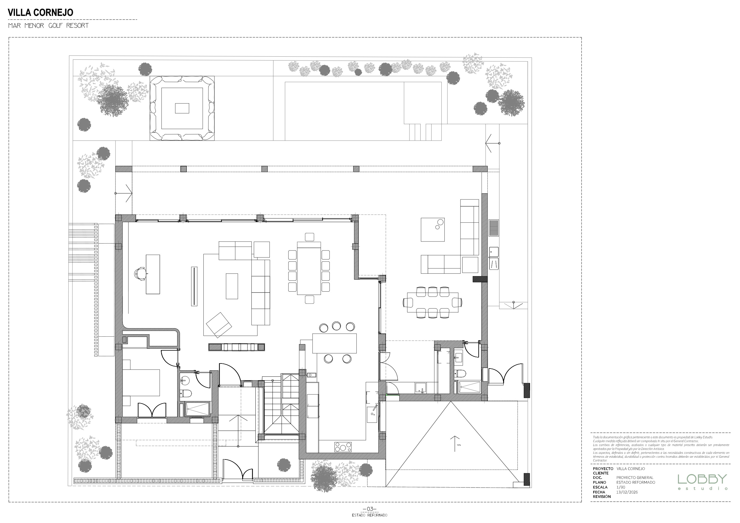 Detailed villa floor plans for luxury property at Mar Menor Golf Resort by Levante Properties