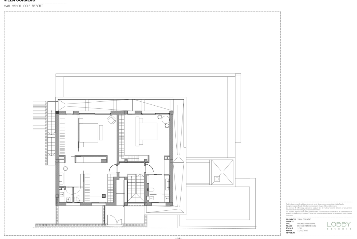 Detailed villa floor plans for luxury property at Mar Menor Golf Resort by Levante Properties