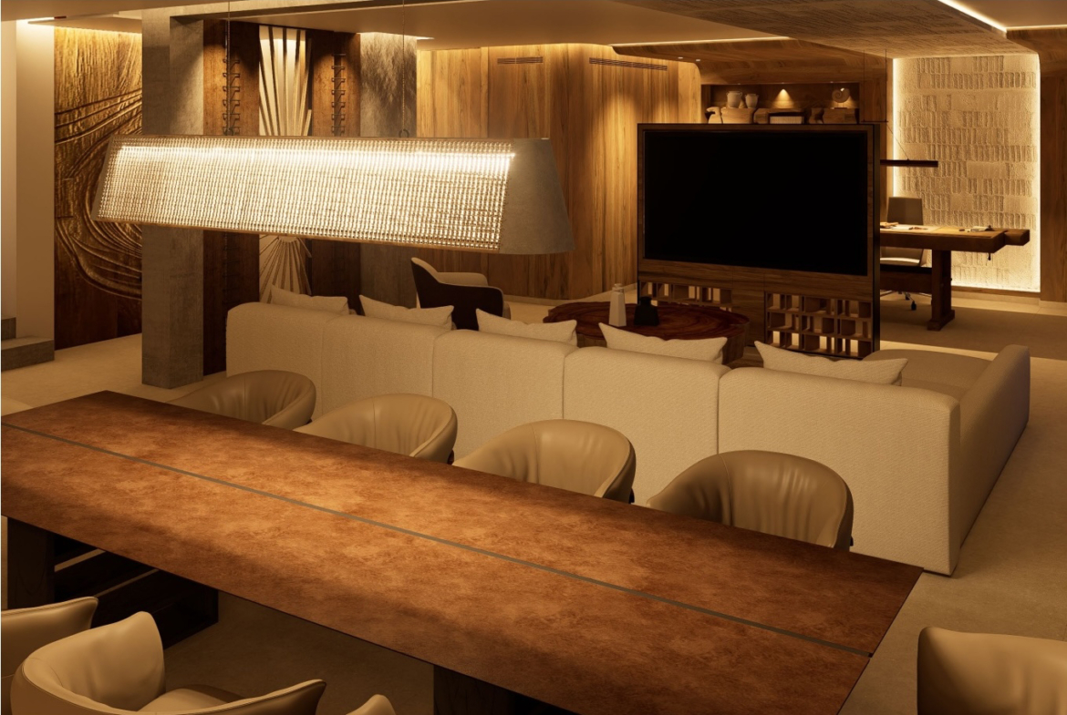 Luxury frontline villa illuminated at night in Mar Menor Golf Resort by Levante Properties