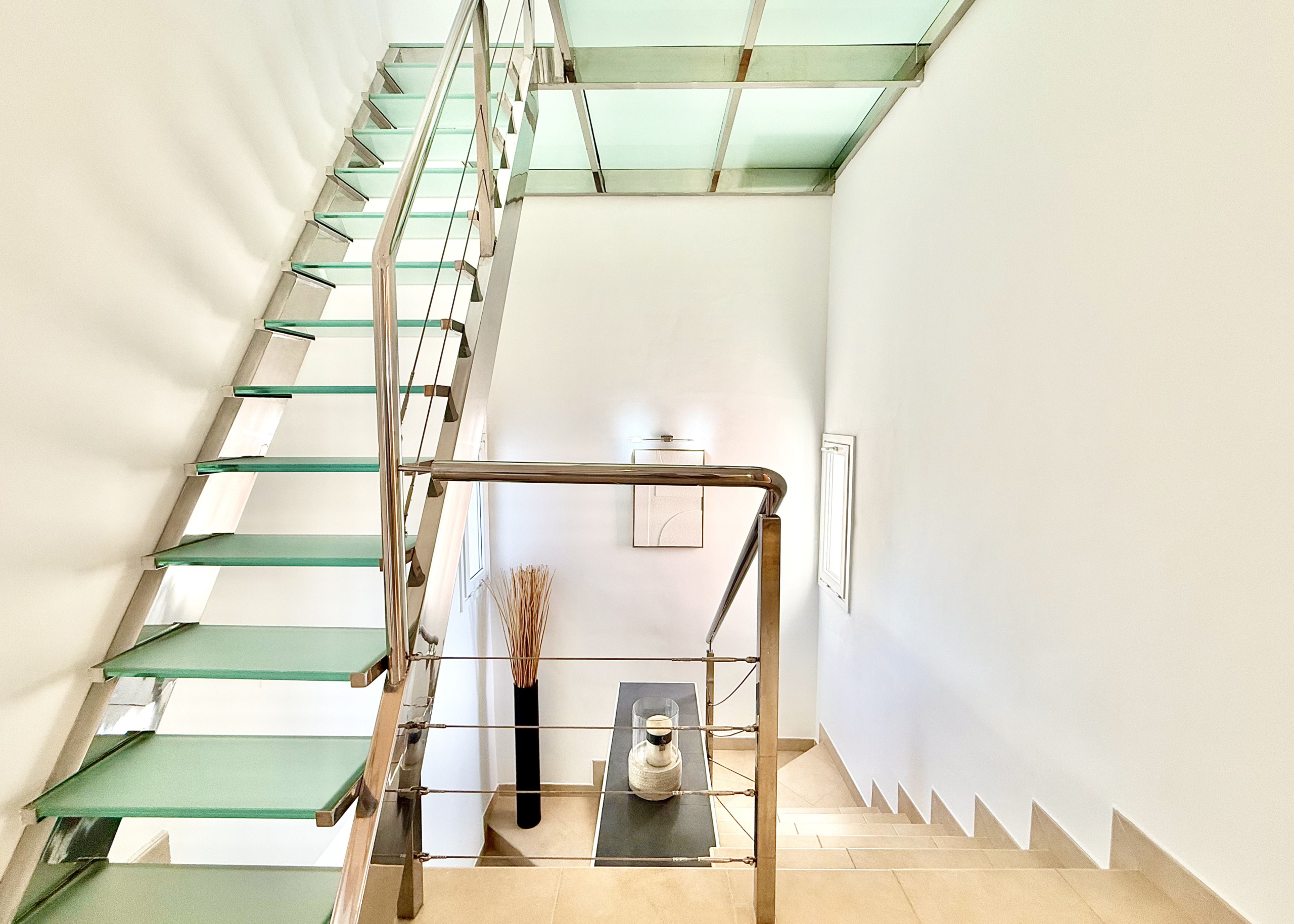 Feature staircase in upgraded 4 bedroom villa on Mar Menor Golf Resort – Levante Properties