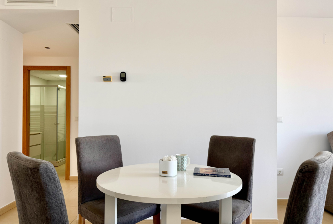 Bright open-plan living room in penthouse at Mar Menor Golf Resort by Levante Properties