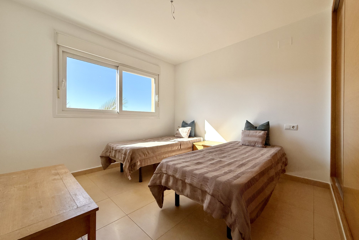 Second bedroom with golf views in penthouse at Mar Menor Golf Resort by Levante Properties