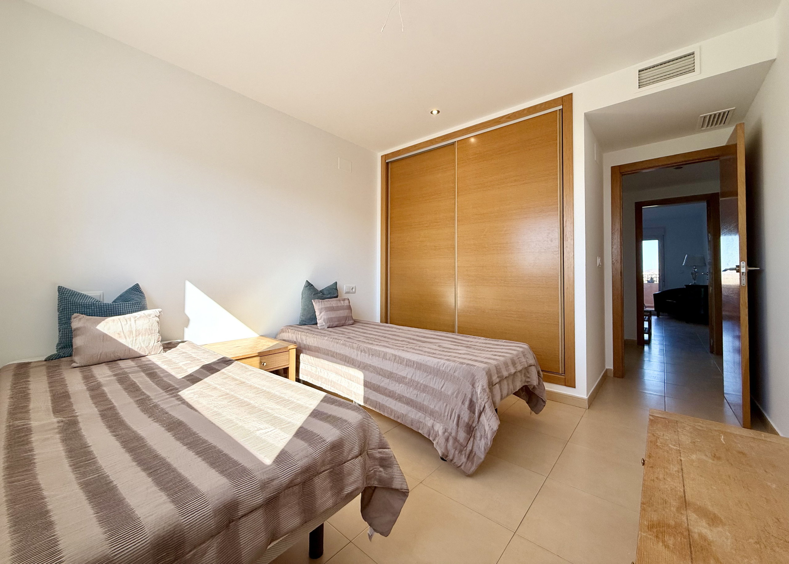 Second bedroom with golf views in penthouse at Mar Menor Golf Resort by Levante Properties