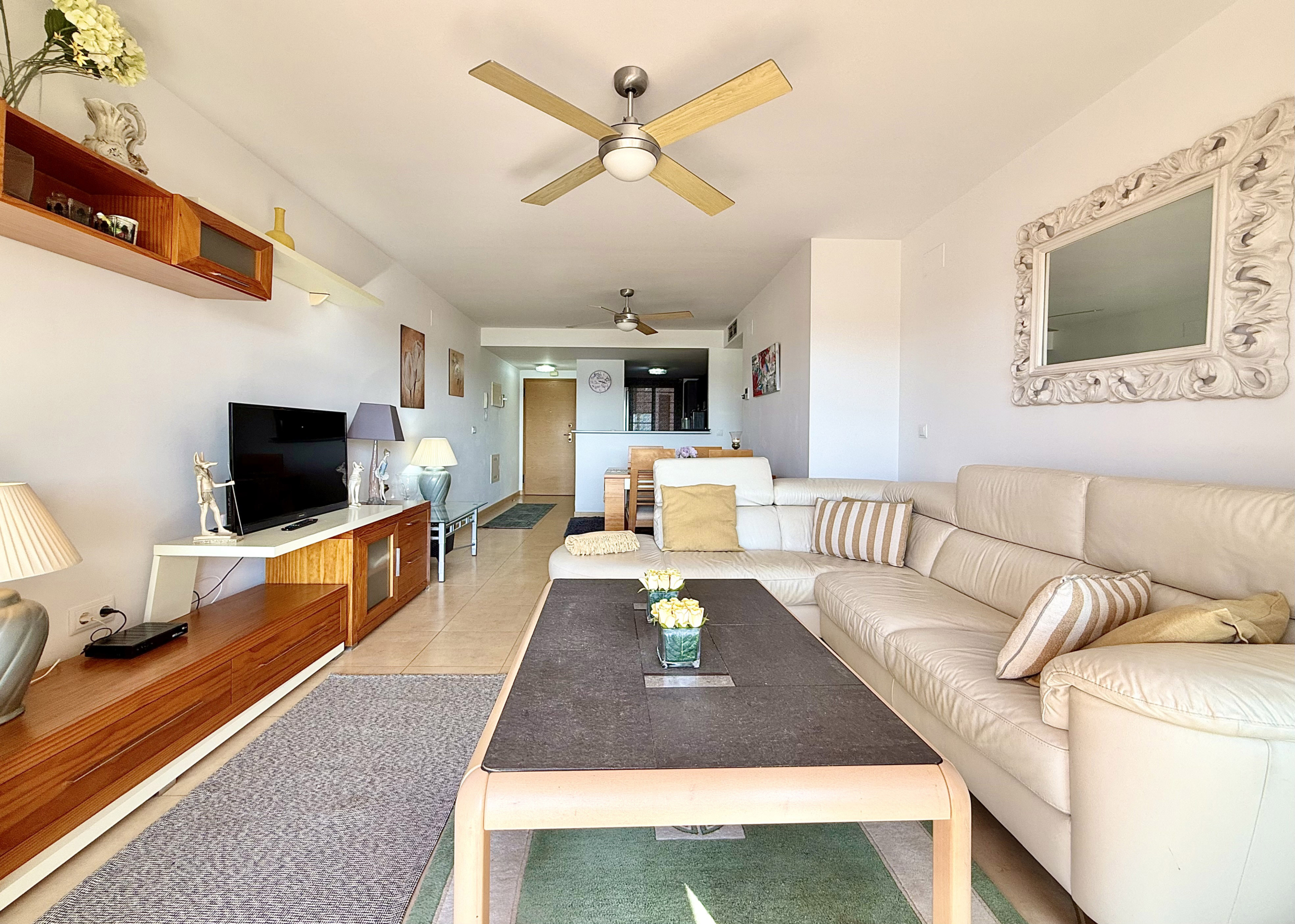 Bright living room at Mar Menor Golf Resort apartment by Levante Properties