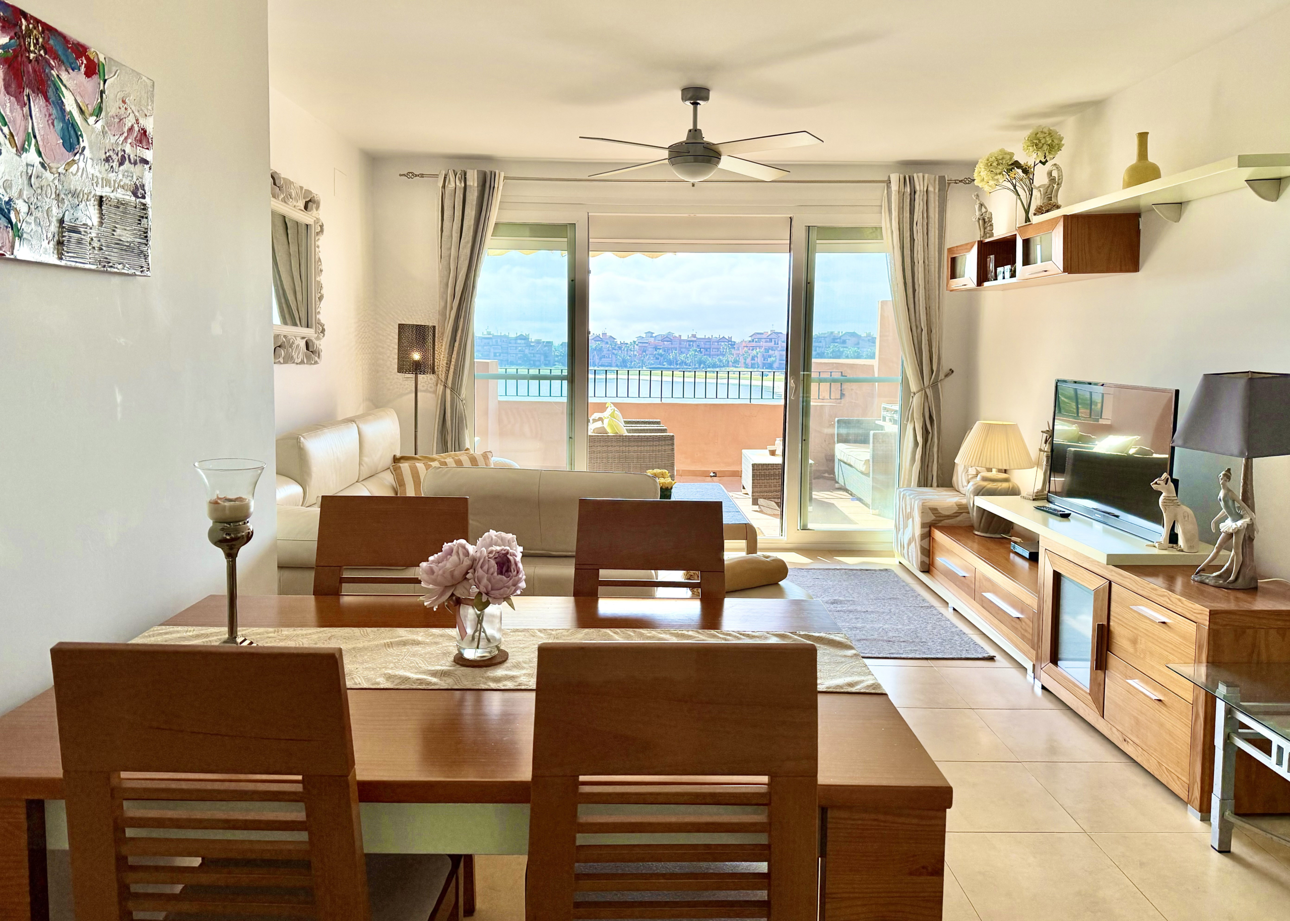 Bright living room at Mar Menor Golf Resort apartment by Levante Properties