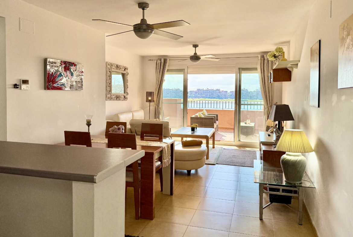 Bright living room at Mar Menor Golf Resort apartment by Levante Properties