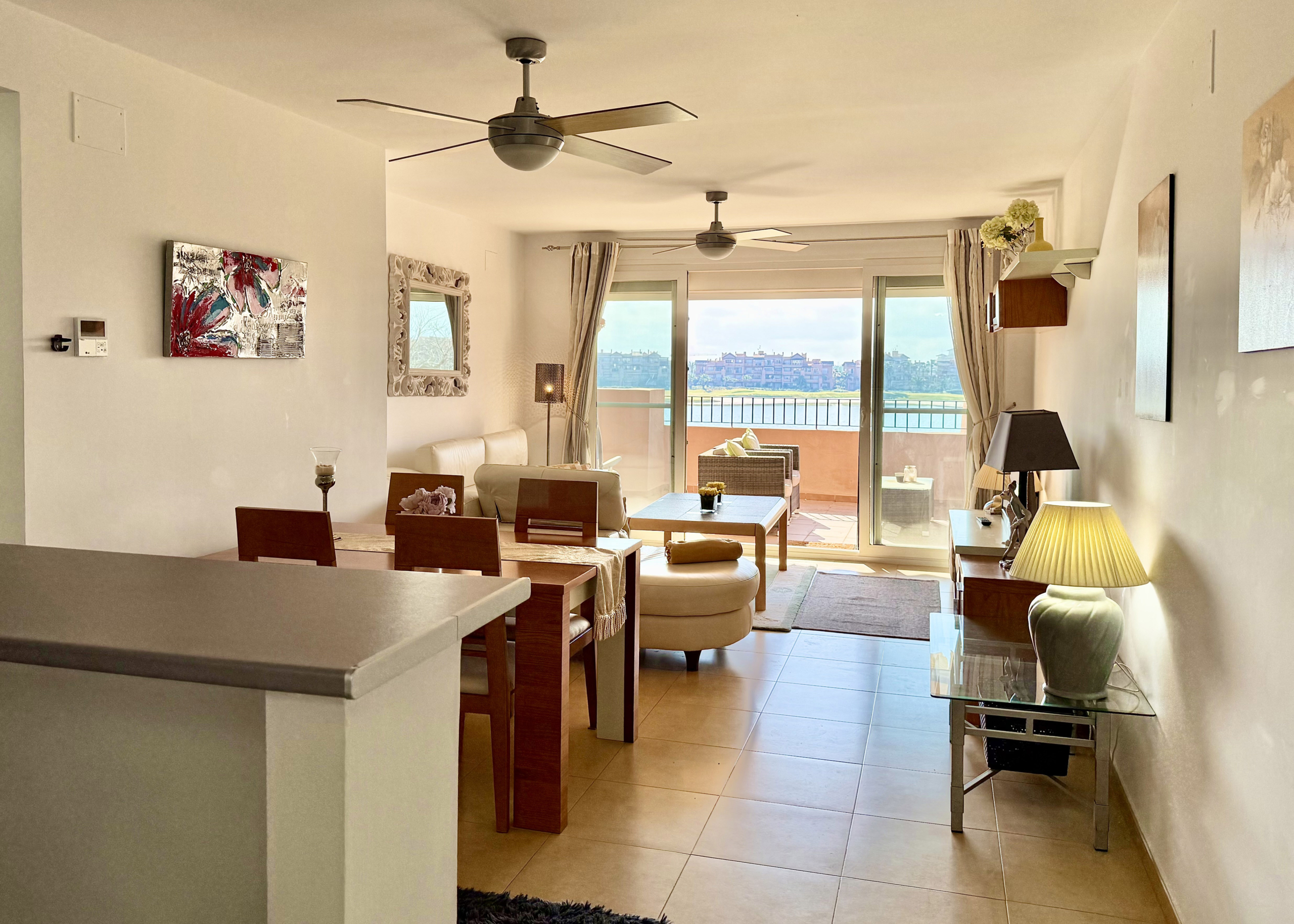 Bright living room at Mar Menor Golf Resort apartment by Levante Properties