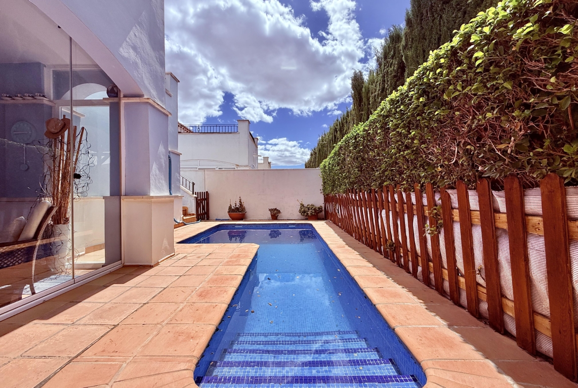 Private pool and west facing garden Ciervo villa Mar Menor Golf Resort Levante Properties
