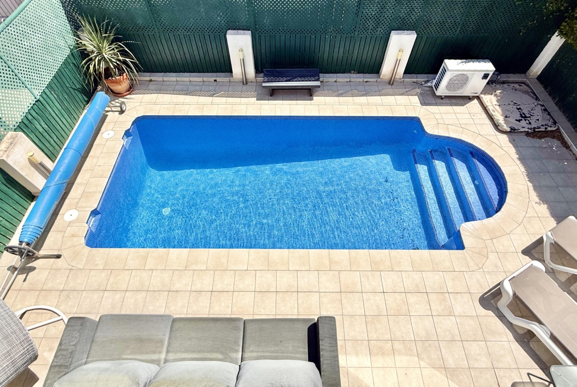 Private heated swimming pool at Isla Grosa villa on Mar Menor Golf Resort by Levante Properties