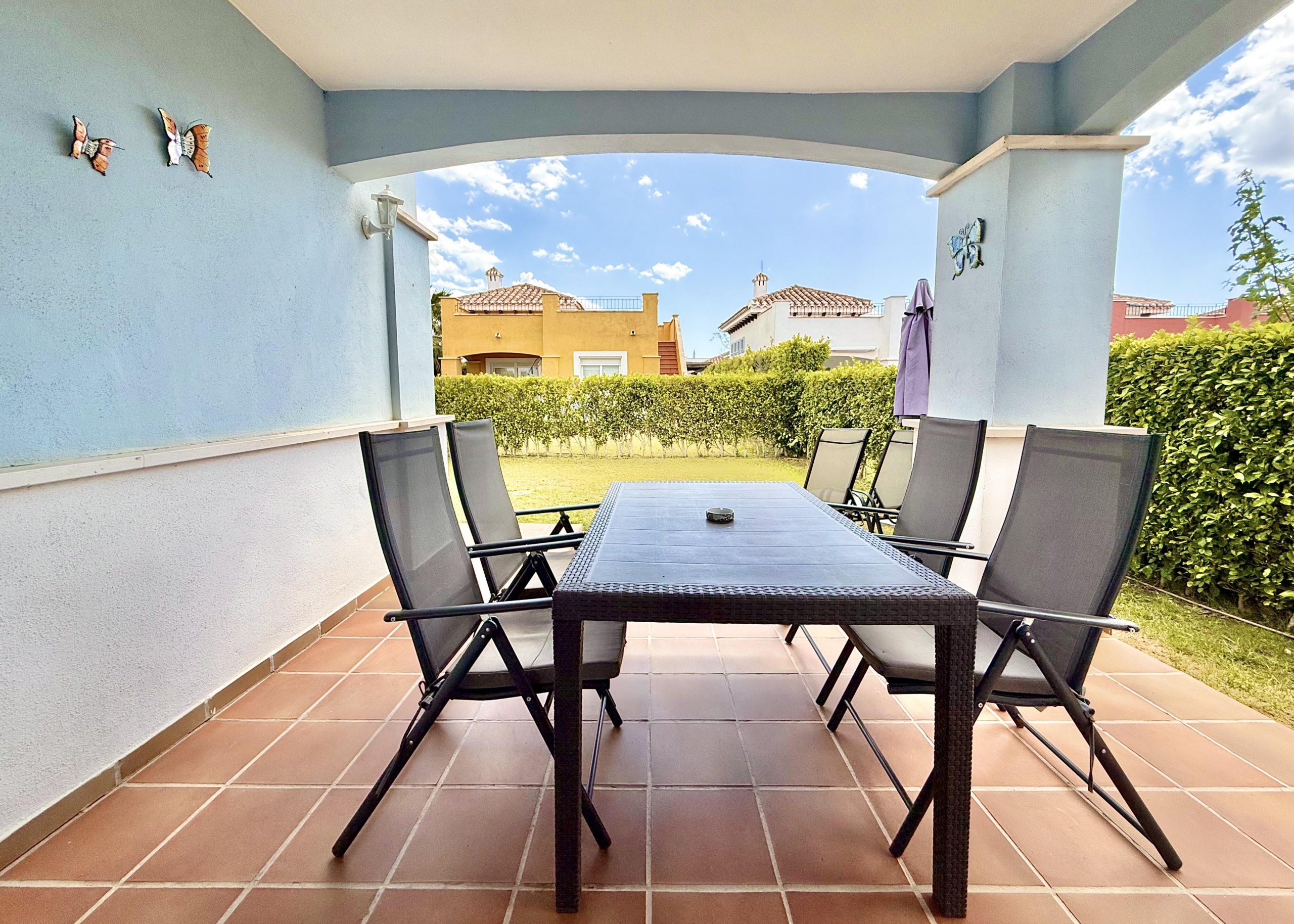 Garden terrace at Mar Menor Golf Resort villa by Levante Properties