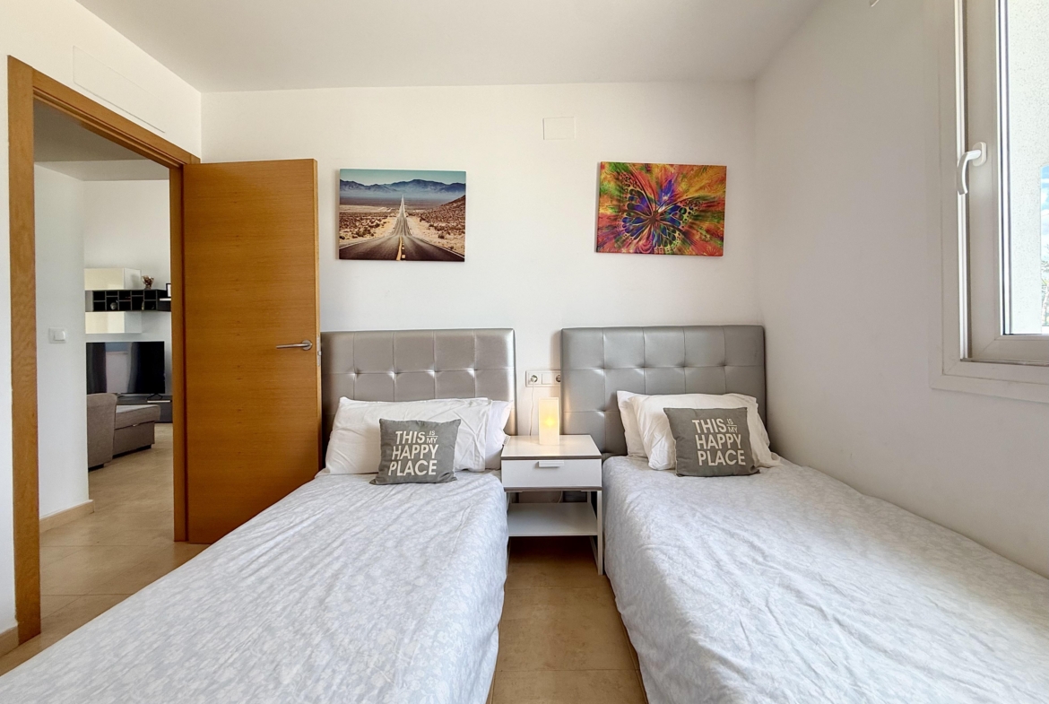 Guest bedroom in Rondella villa at Mar Menor Golf Resort by Levante Properties