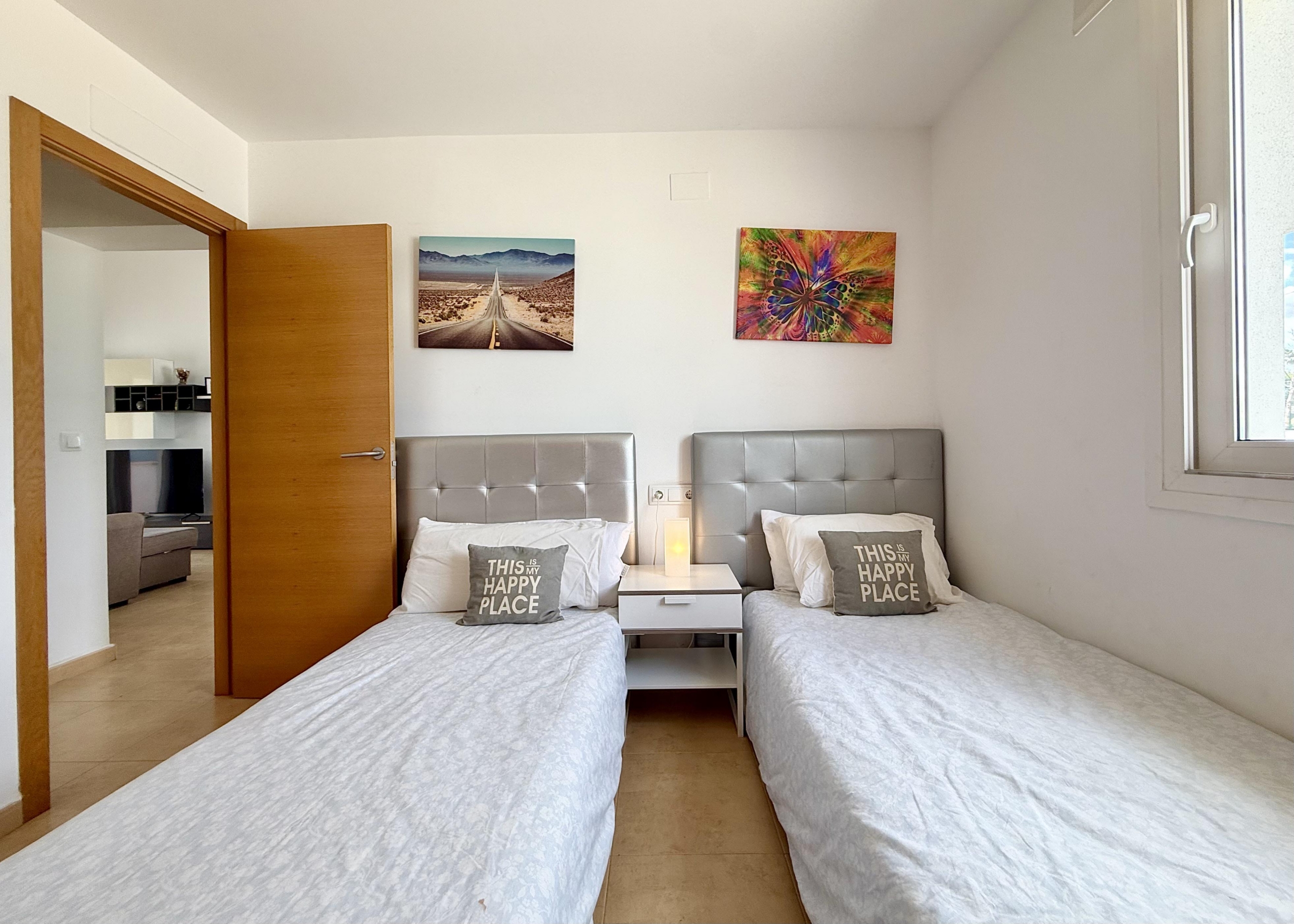 Guest bedroom in Rondella villa at Mar Menor Golf Resort by Levante Properties