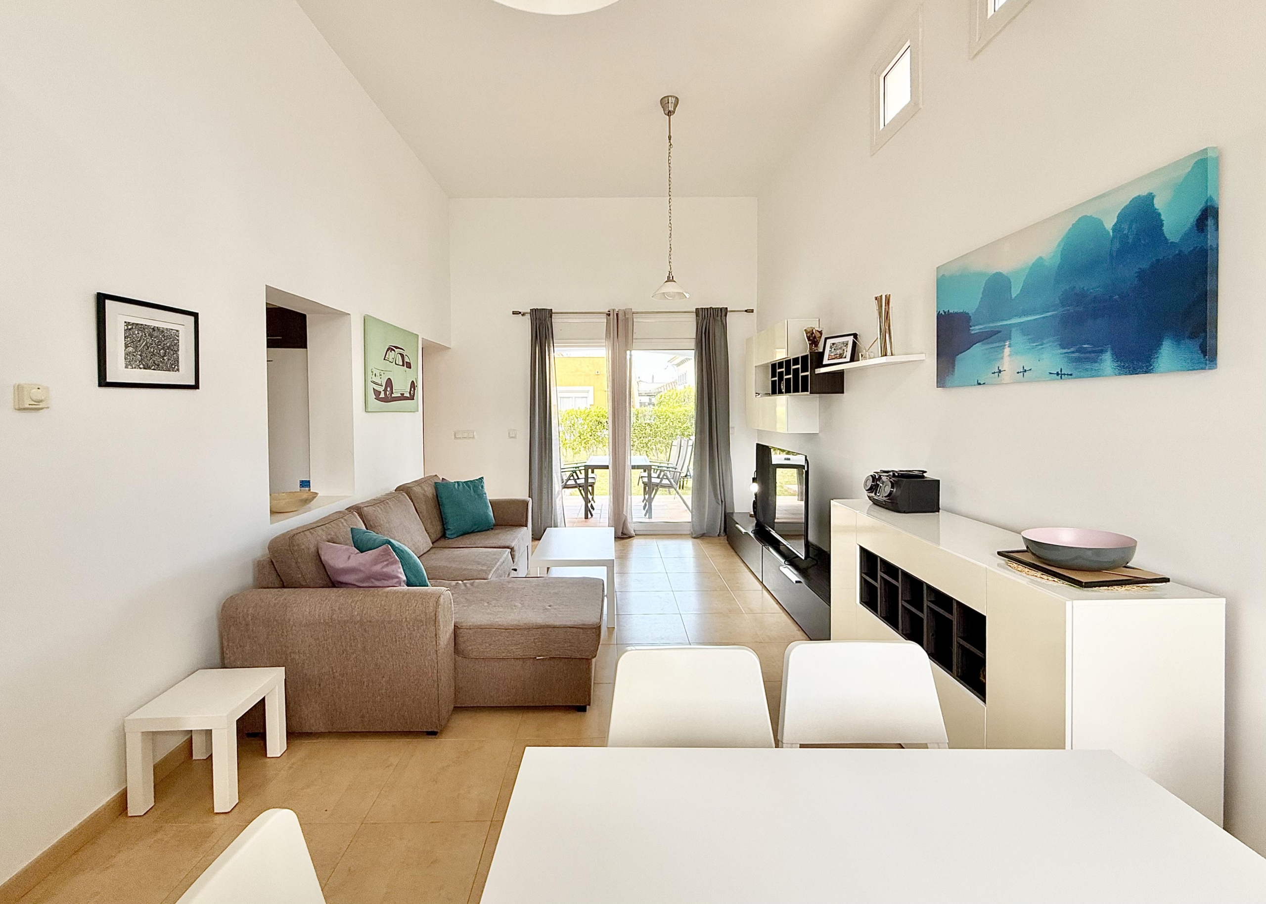 Bright living room in Rondella villa at Mar Menor Golf Resort by Levante Properties
