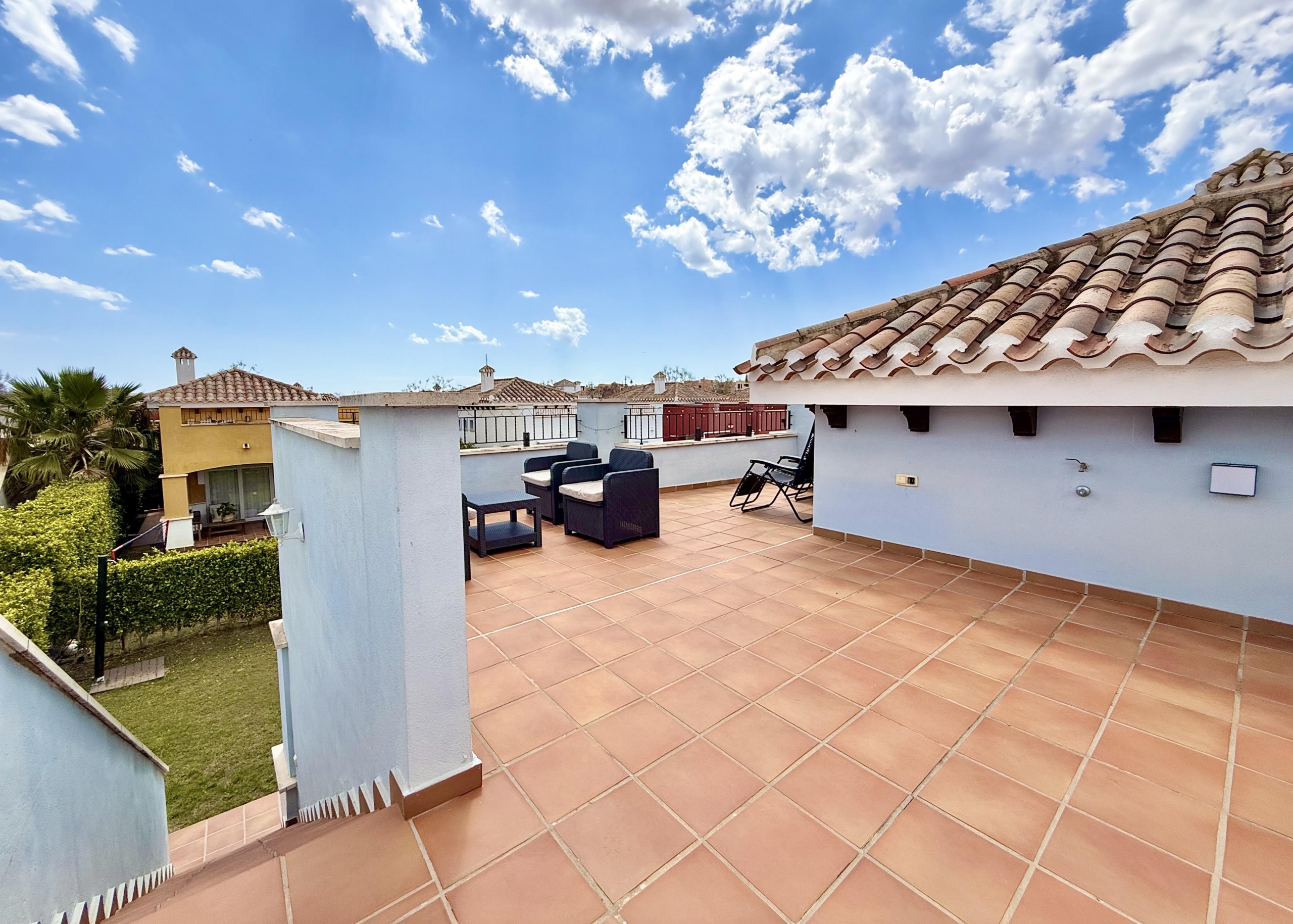 Private rooftop solarium at Mar Menor Golf Resort villa by Levante Properties