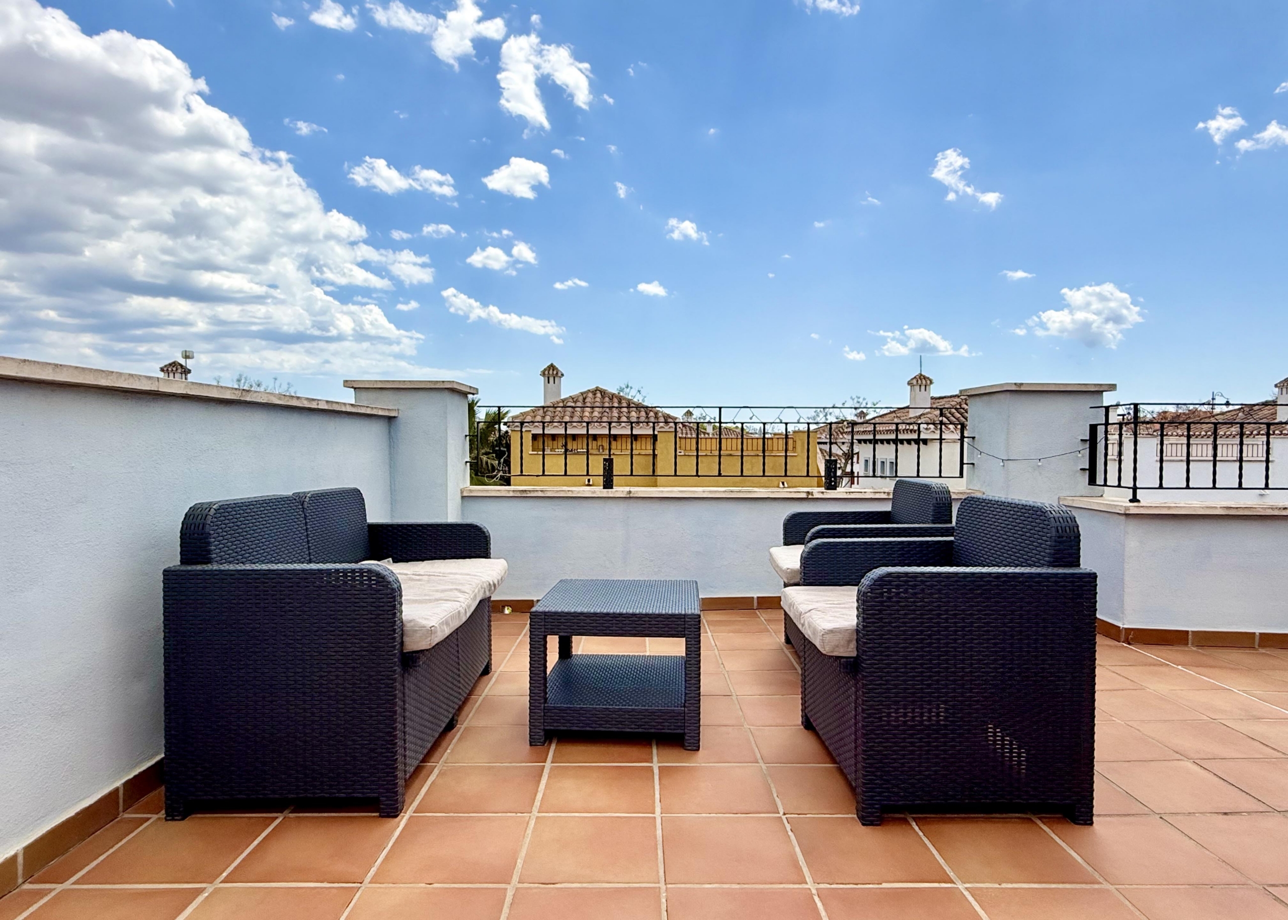 Private rooftop solarium at Mar Menor Golf Resort villa by Levante Properties