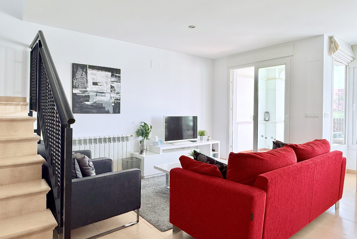 Bright living room inside villa for sale in Mar Menor Golf Resort