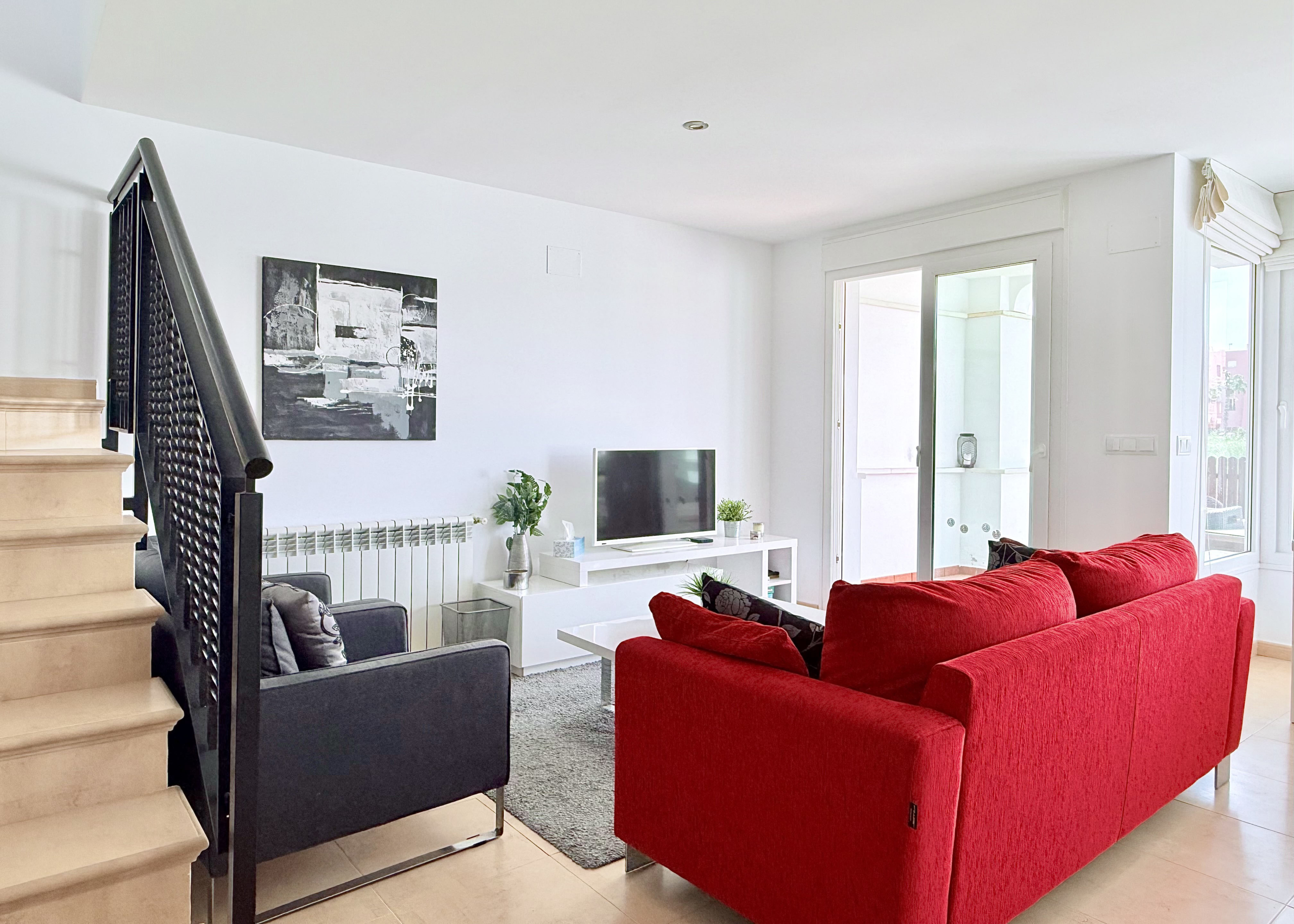 Bright living room inside villa for sale in Mar Menor Golf Resort