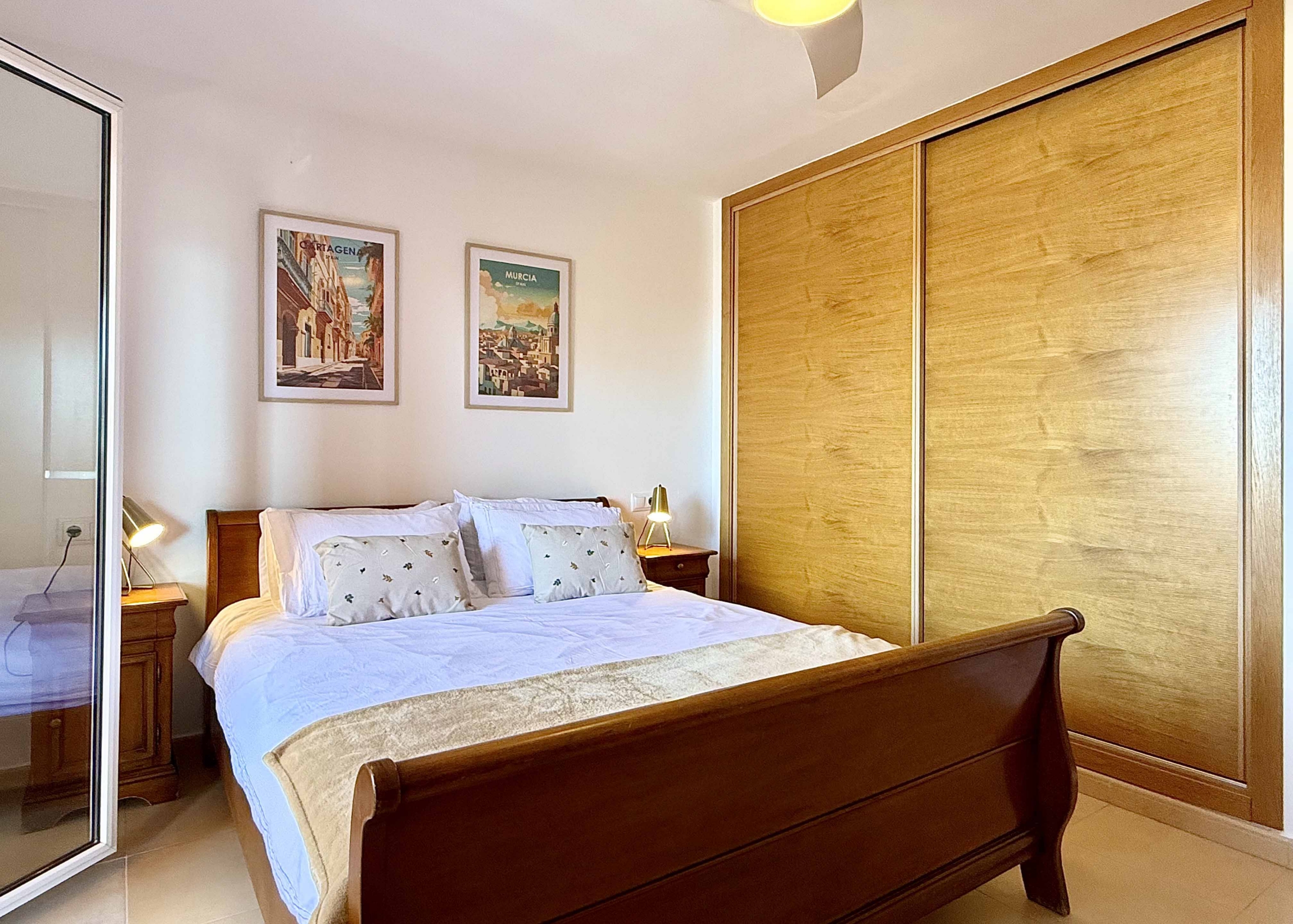 Master bedroom with terrace access in Mar Menor Golf Resort apartment