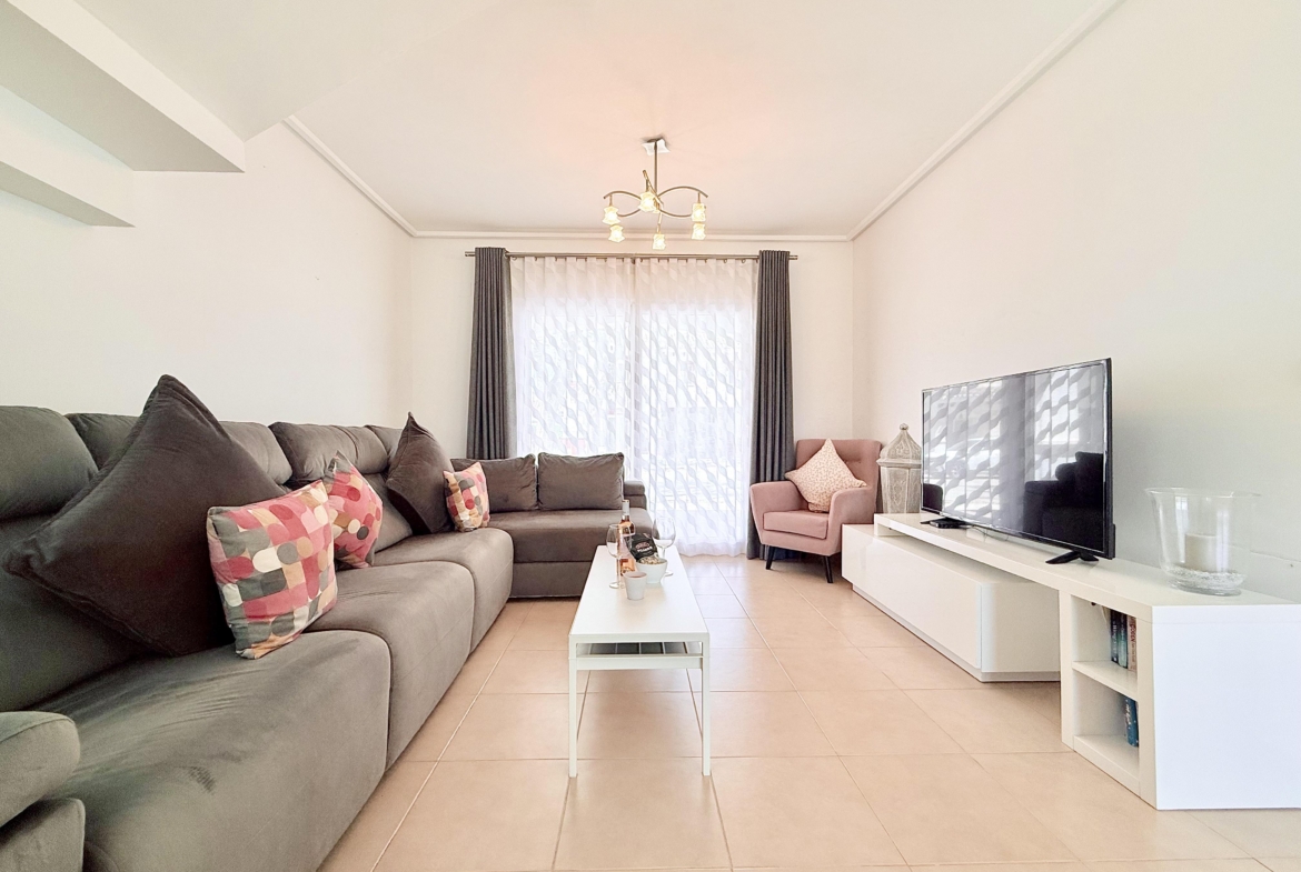 Modern open plan living room in Isla Grosa villa on Mar Menor Golf Resort