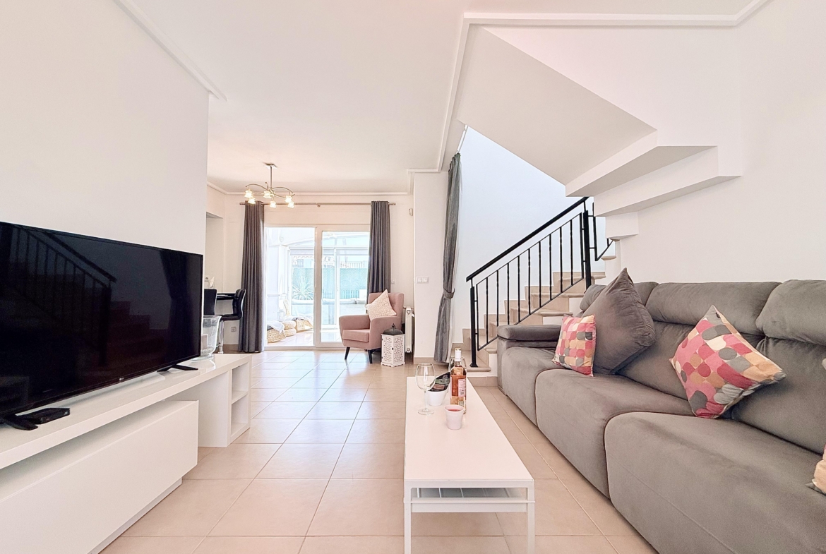 Modern open plan living room in Isla Grosa villa on Mar Menor Golf Resort