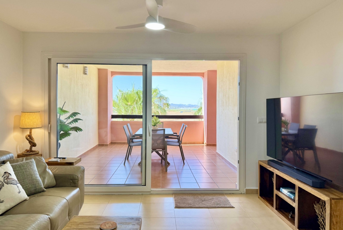 2-Bed Boulevard Apartment on the First Floor for Sale, Mar Menor Golf Resort. South Facing & Key Ready. By Levante Properties.