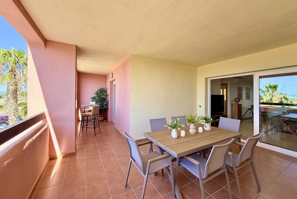 2-Bed Boulevard Apartment on the First Floor for Sale, Mar Menor Golf Resort. South Facing & Key Ready. By Levante Properties.
